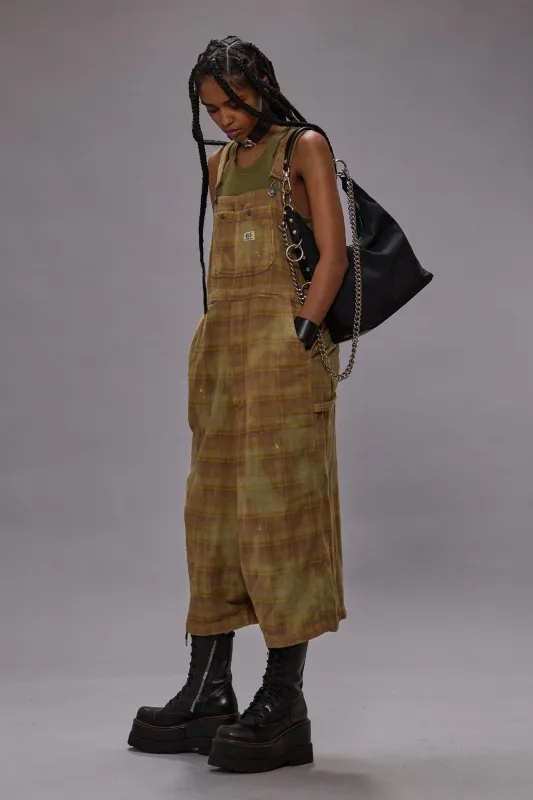 JUMBO OVERALL - OVERDYED KHAKI PLAID sold by R13