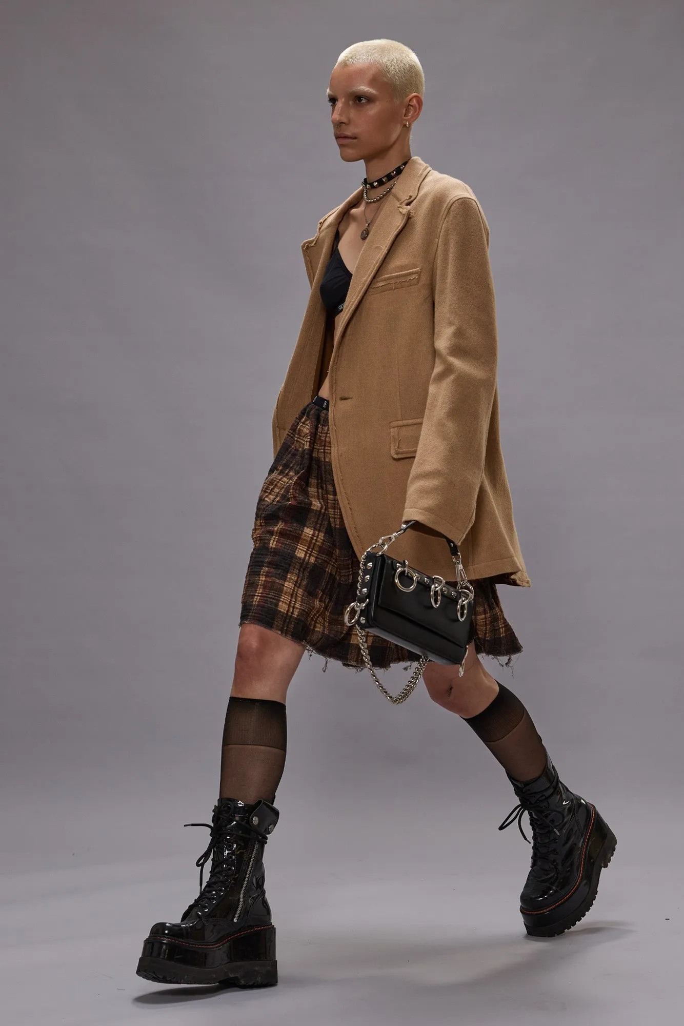 FRAYED EDGE RAGGED BLAZER WITH BACKING - CAMEL sold by R13 product image thumbnail 2