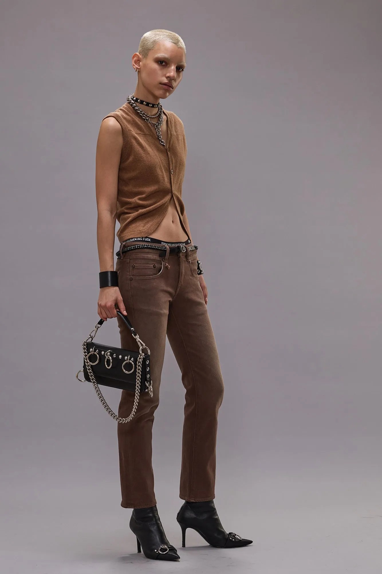 BOY STRAIGHT - CLEAN UMBER STRETCH sold by R13