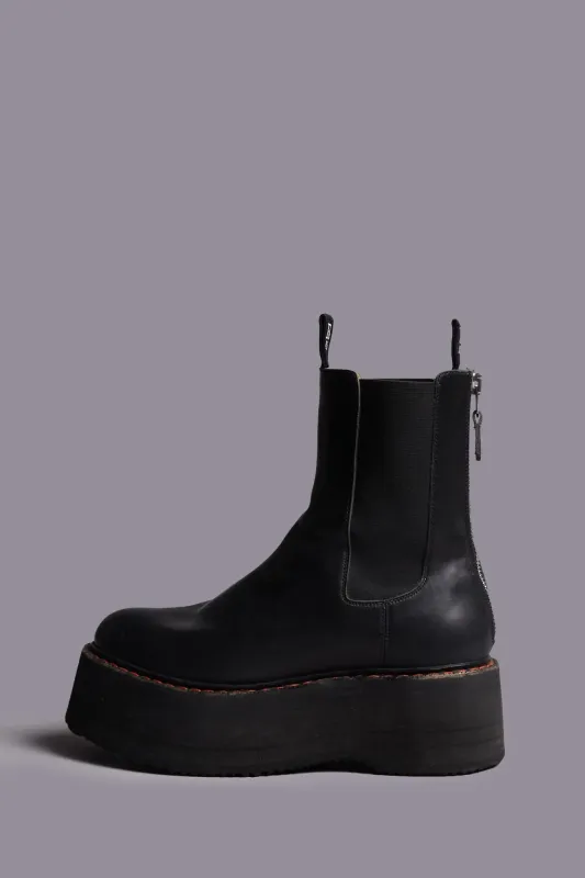 DOUBLE STACK CHELSEA BOOT - BLACK sold by R13