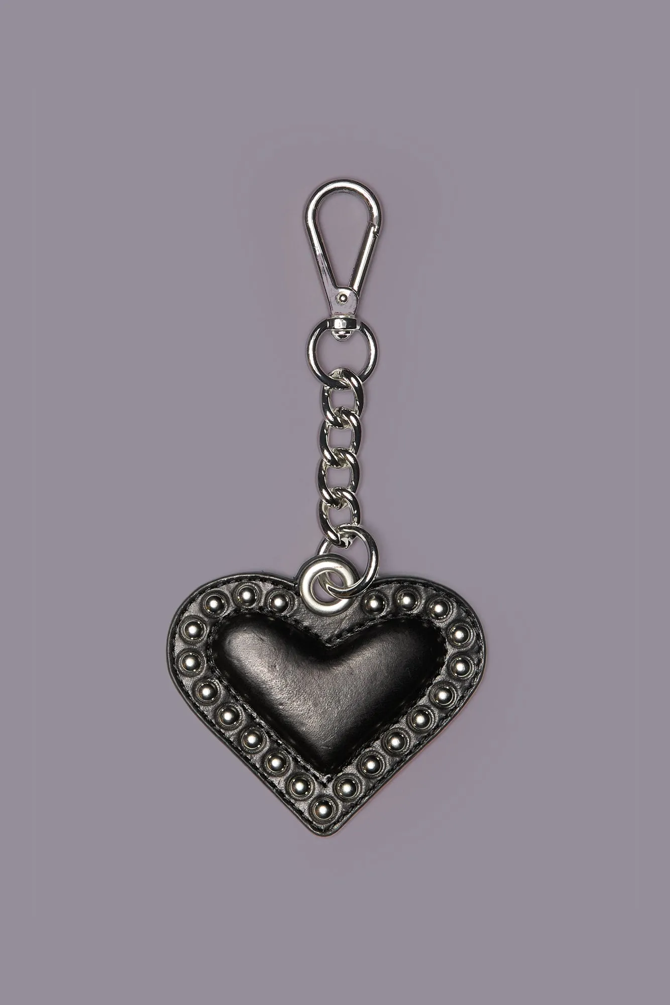 HEART KEYCHAIN - BLACK WITH SILVER sold by R13