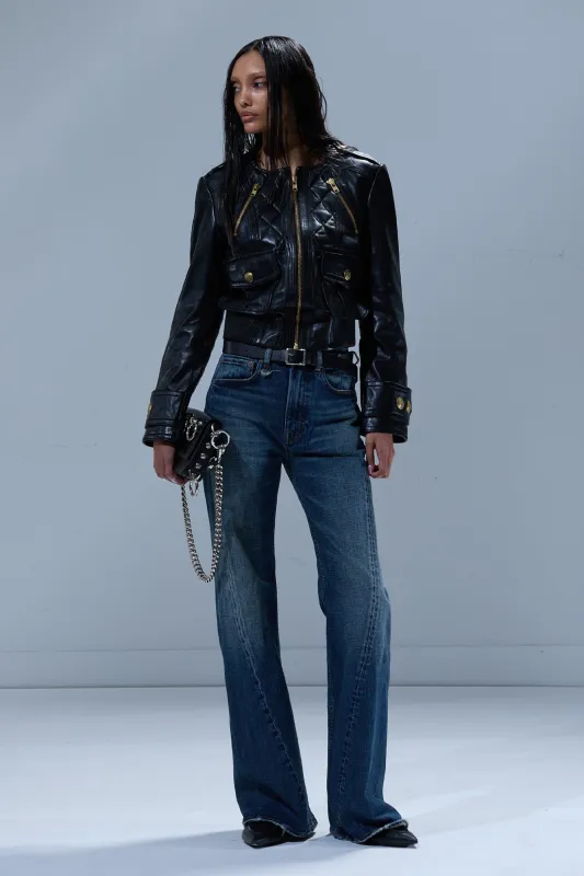 TWISTED SEAM FLARE JEAN - MELVIN BLUE STRETCH sold by R13