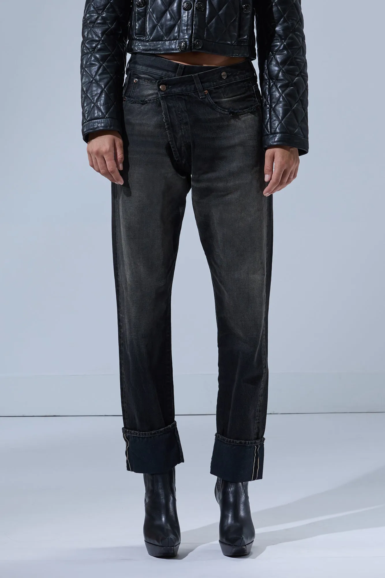 CUFFED CROSSOVER - PHANTOM SELVEDGE BLACK sold by R13 product image thumbnail 3
