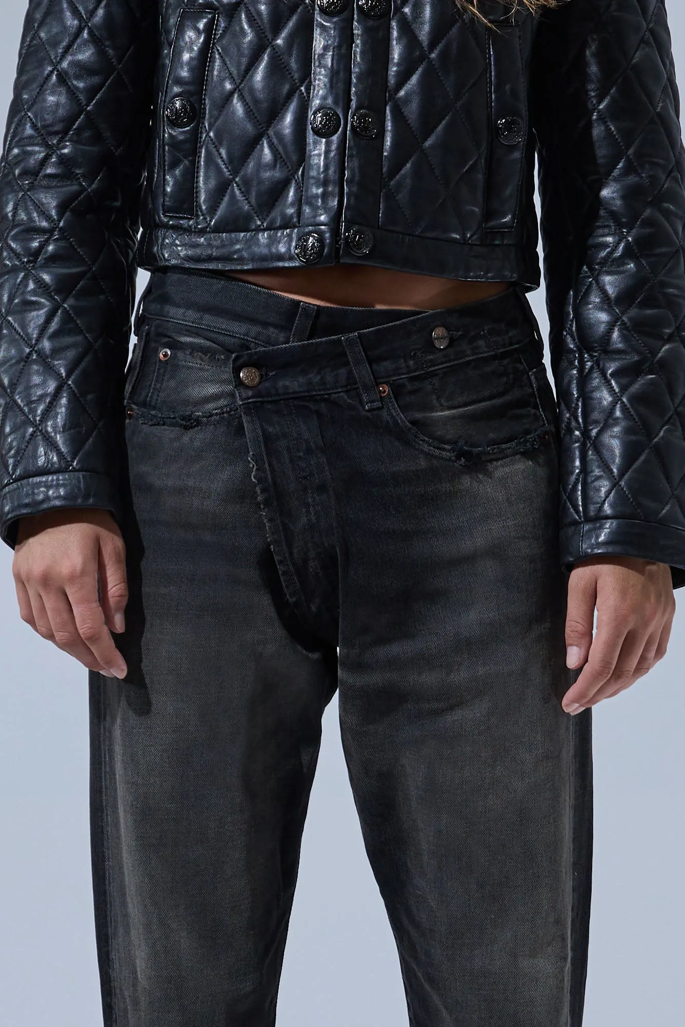 CUFFED CROSSOVER - PHANTOM SELVEDGE BLACK sold by R13 product image thumbnail 4