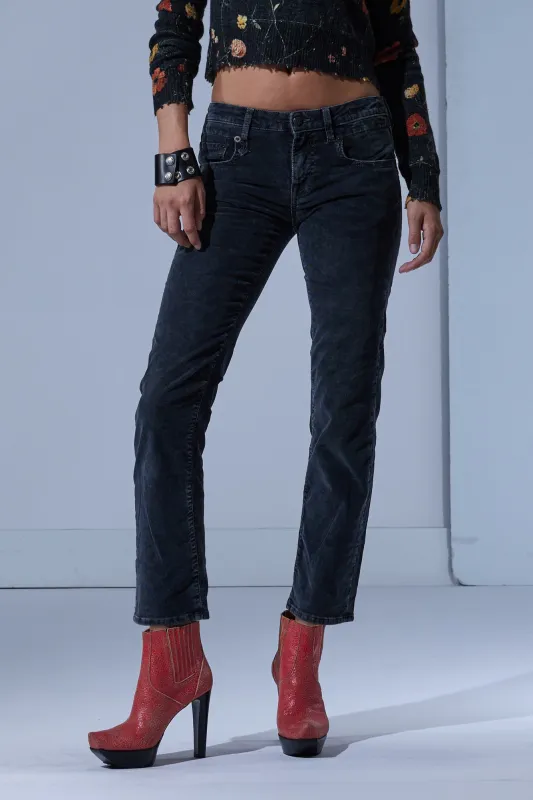 BOY STRAIGHT - OBSIDIAN STRETCH CORD BLACK sold by R13