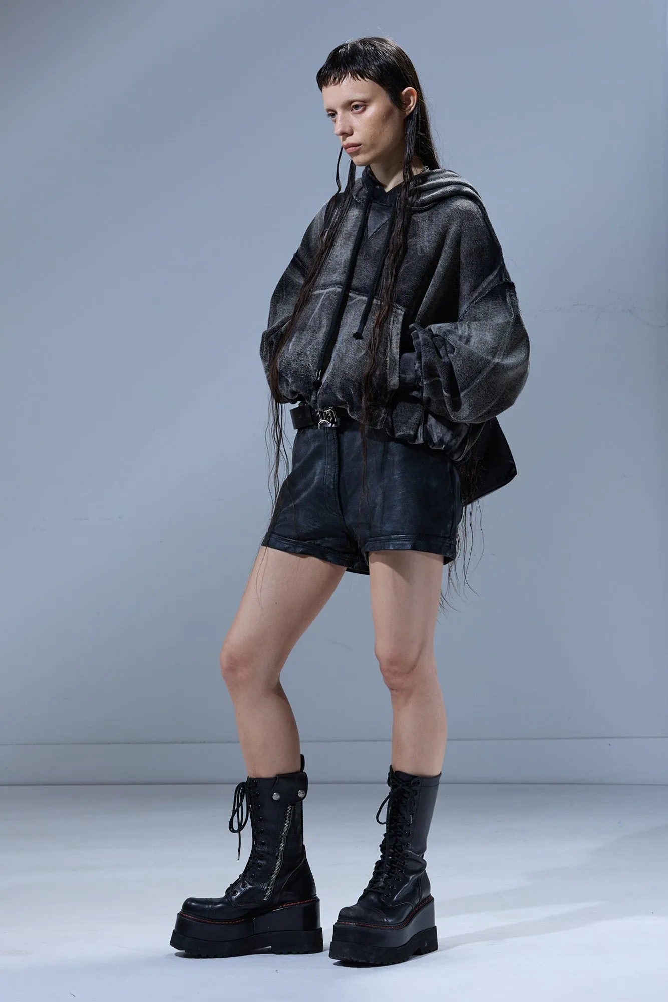 BALLOON POPOVER HOODIE - WASHED BLACK sold by R13 product image thumbnail 2