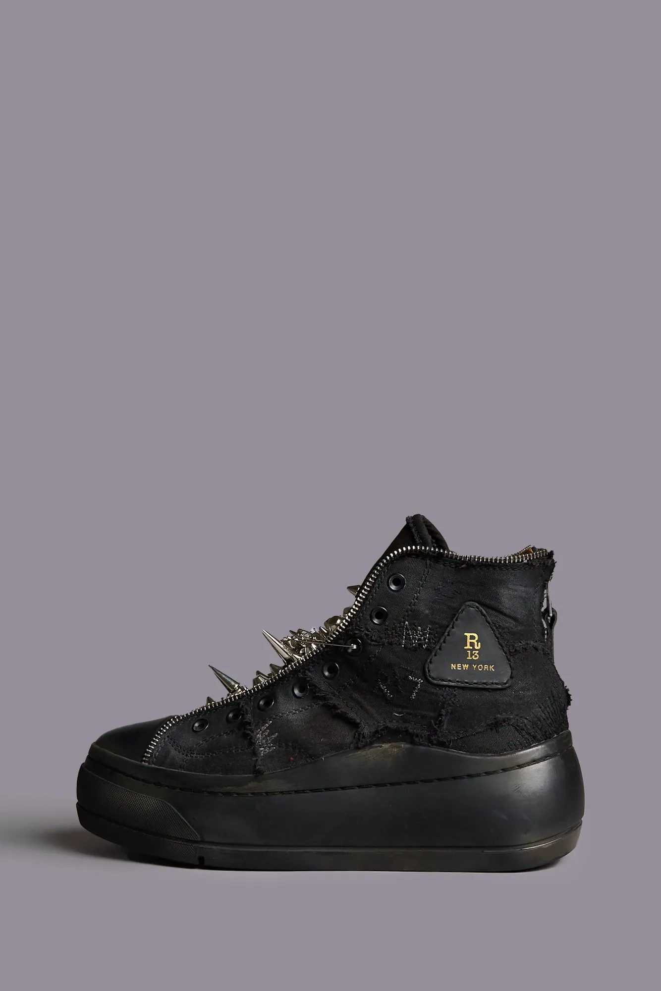 KURT HIGH TOP SNEAKER - BLACK PATCHWORK sold by R13