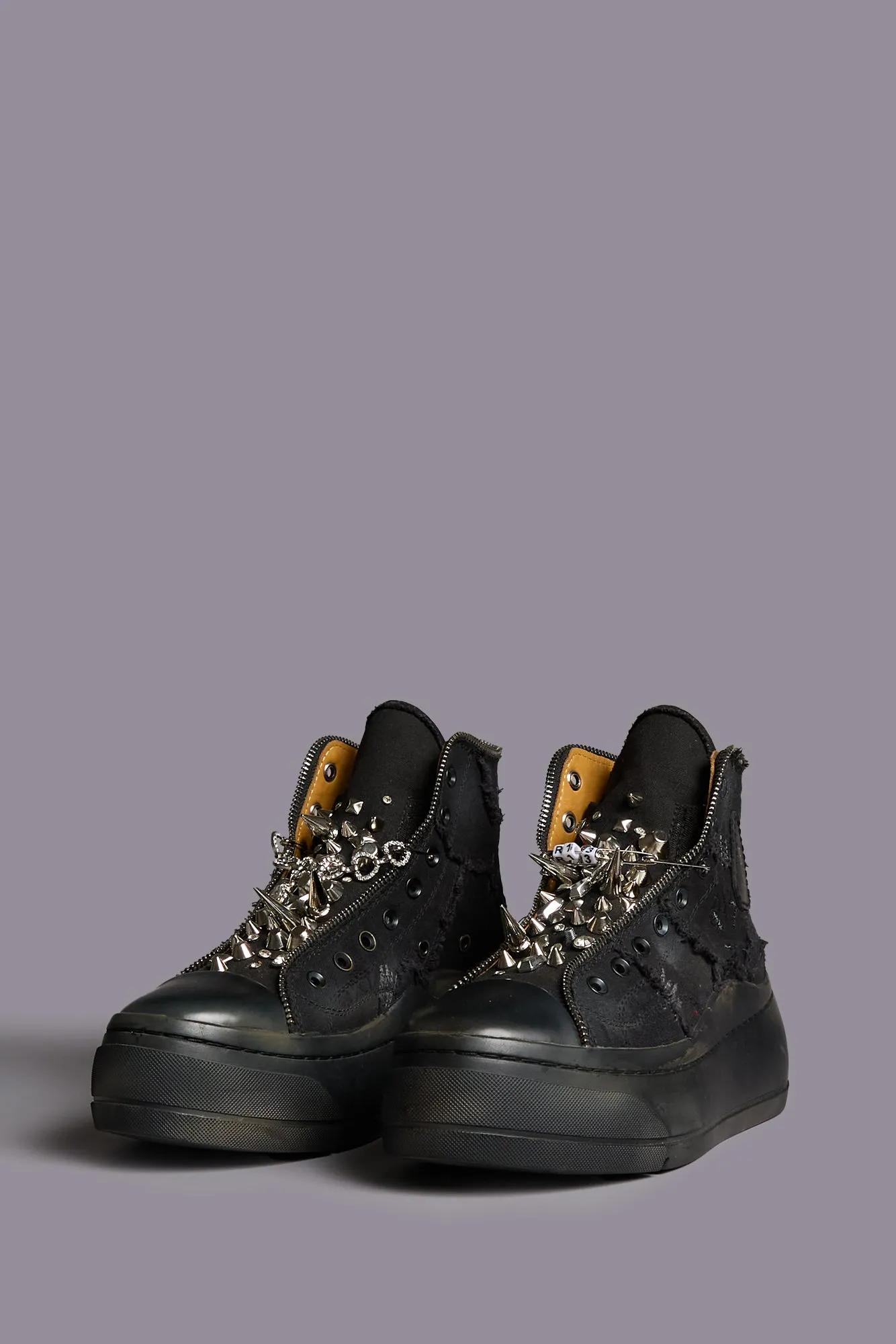 KURT HIGH TOP SNEAKER - BLACK PATCHWORK sold by R13 product image thumbnail 2