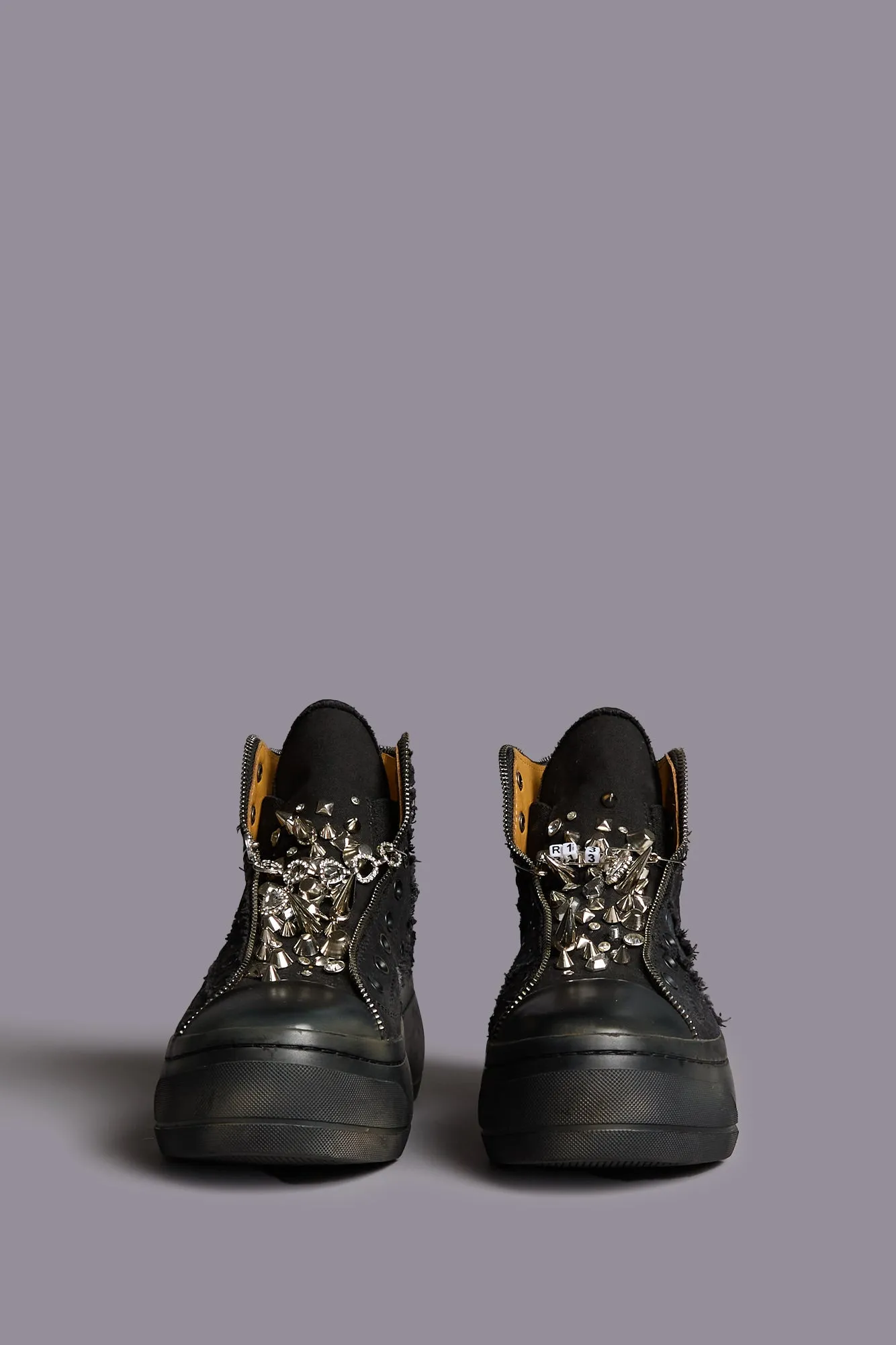 KURT HIGH TOP SNEAKER - BLACK PATCHWORK sold by R13 product image thumbnail 3