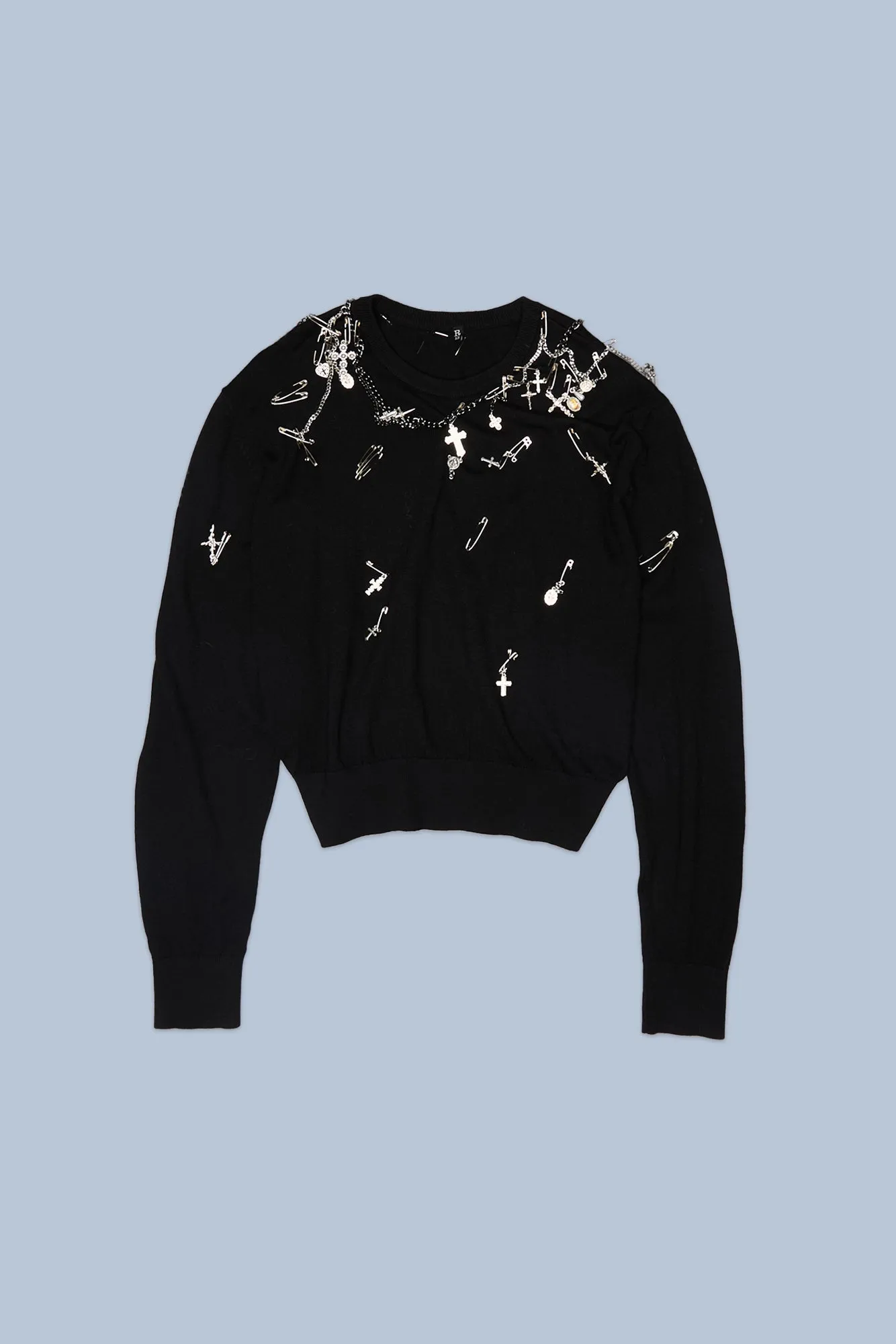 TIGHT WAIST CREWNECK SWEATER - BLACK sold by R13 product image thumbnail 3