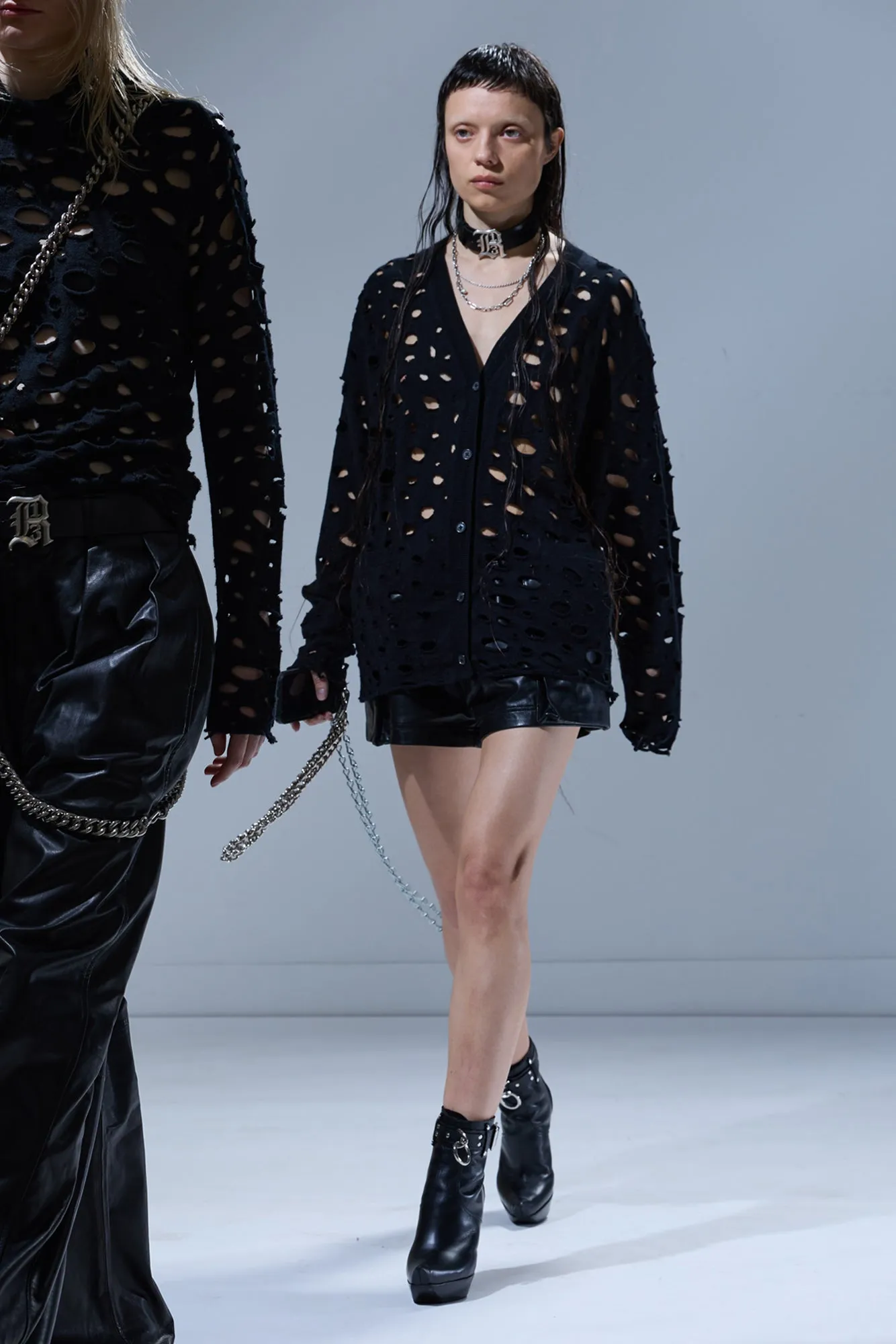 RIPPED BOYFRIEND CARDIGAN - BLACK sold by R13 product image thumbnail 3