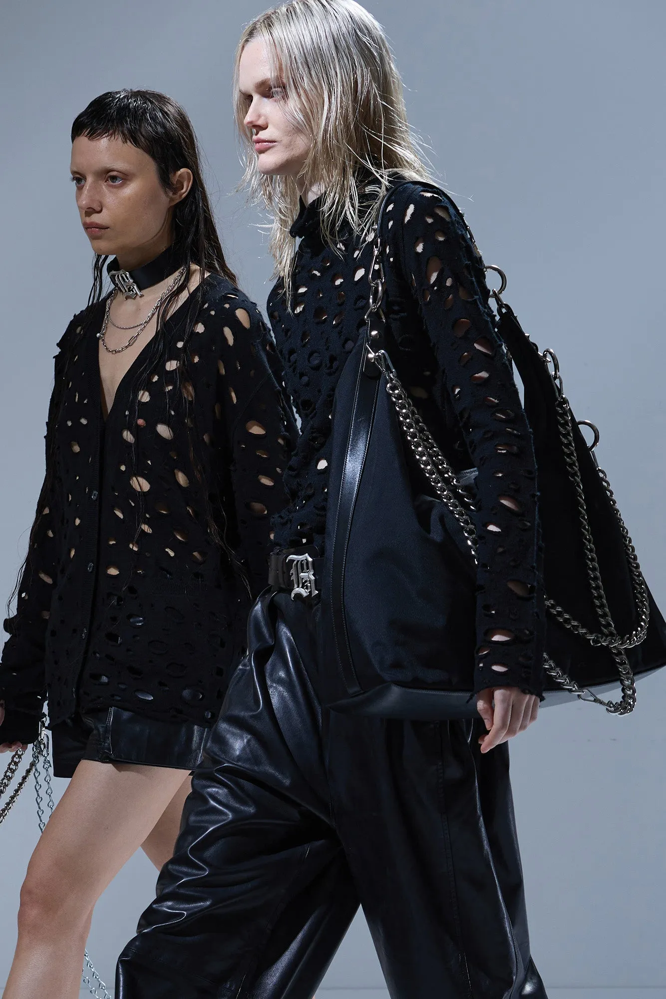 RIPPED BOYFRIEND CARDIGAN - BLACK sold by R13 product image thumbnail 4