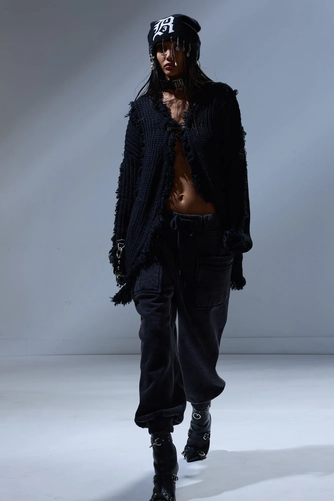 FRINGE CARDIGAN - BLACK sold by R13 product image thumbnail 2