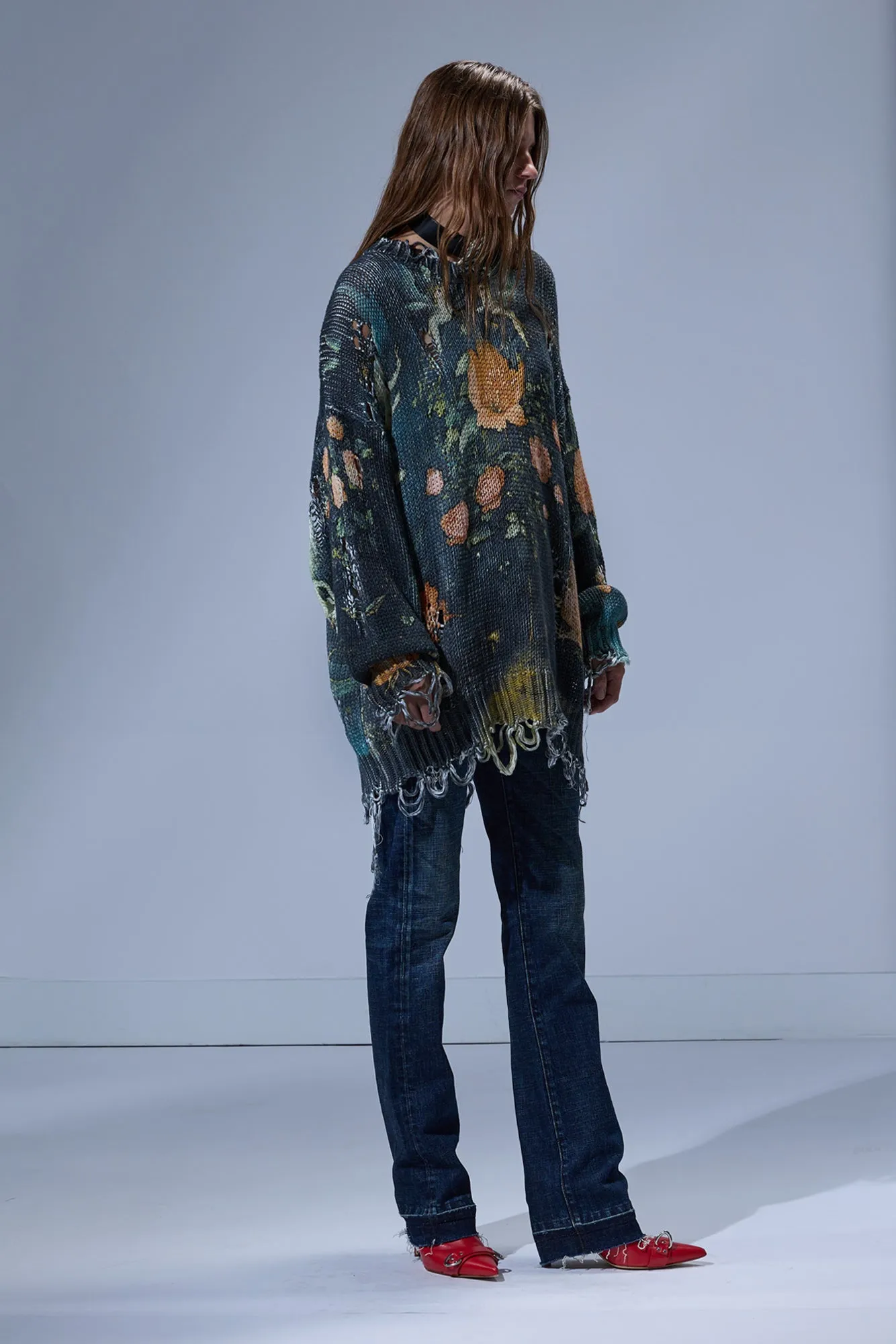 PRINTED OVERSIZED SWEATER - MULTICOLOR BLACK sold by R13 product image thumbnail 2