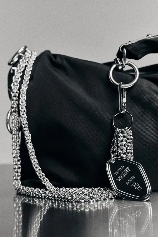 R13 x VEERT HOTEL KEY TAG CHAIN - SILVER GREY STEEL sold by R13