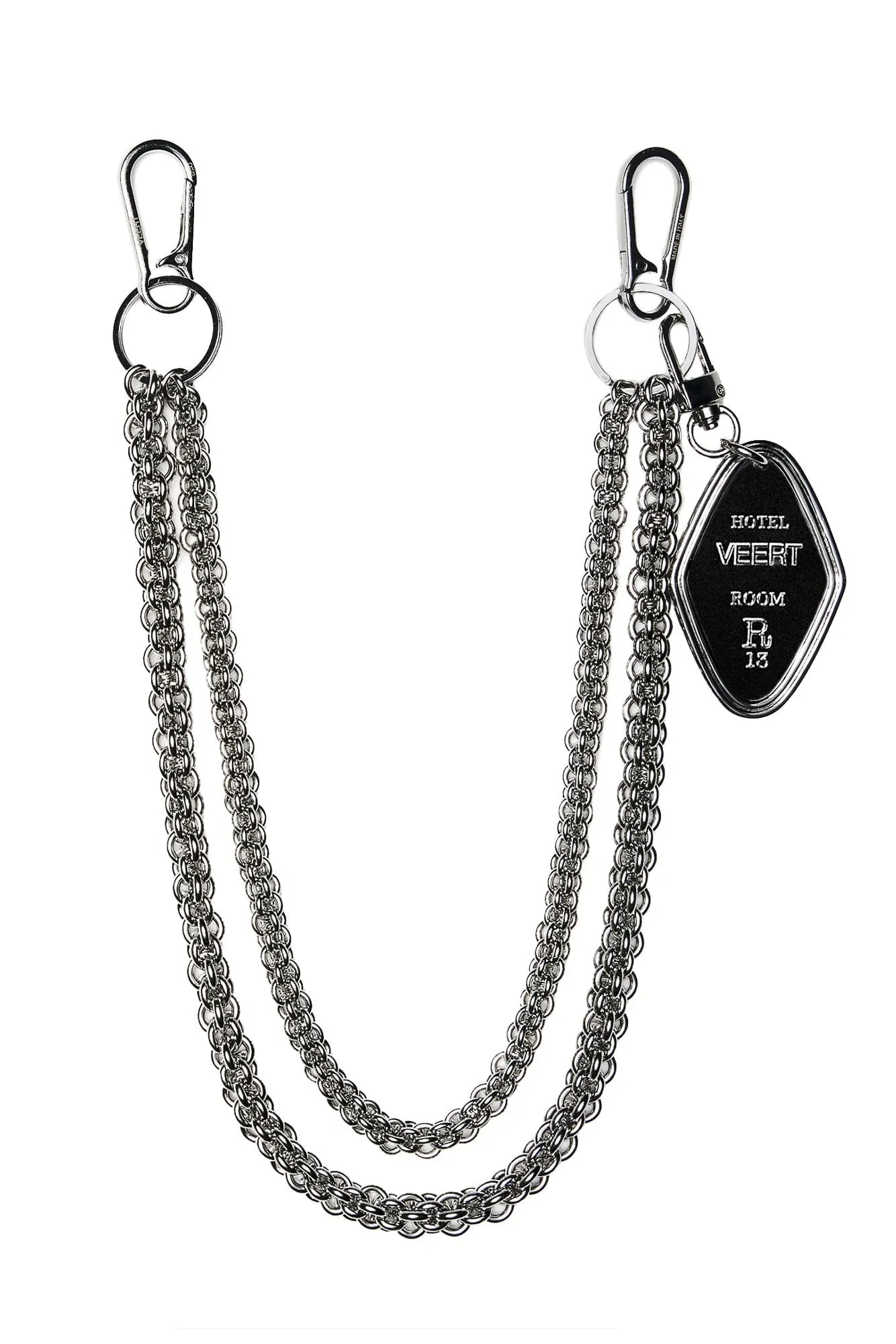 R13 x VEERT HOTEL KEY TAG CHAIN - SILVER GREY STEEL sold by R13 product image thumbnail 4