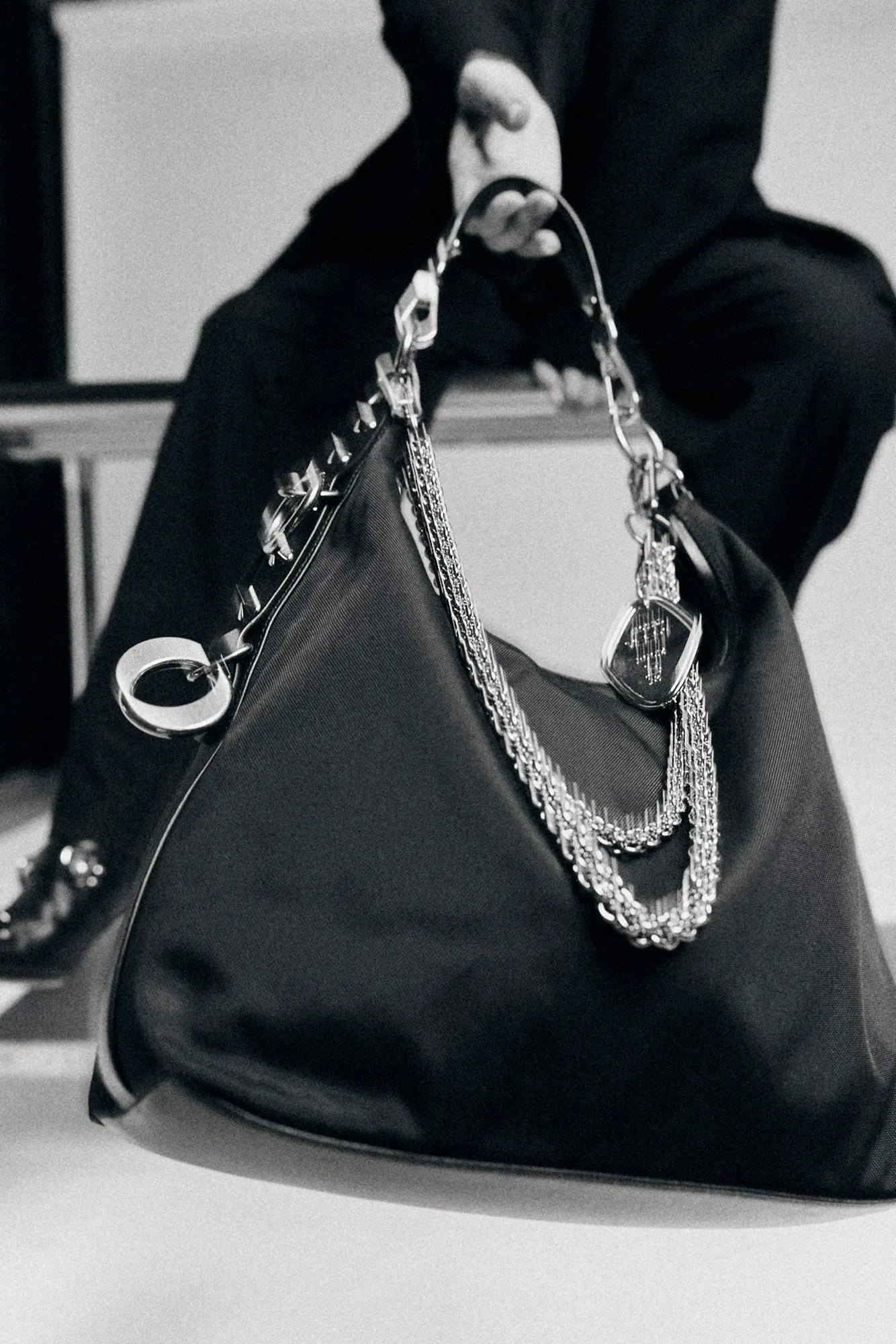 R13 x VEERT HOTEL KEY TAG CHAIN - SILVER GREY STEEL sold by R13 product image thumbnail 3