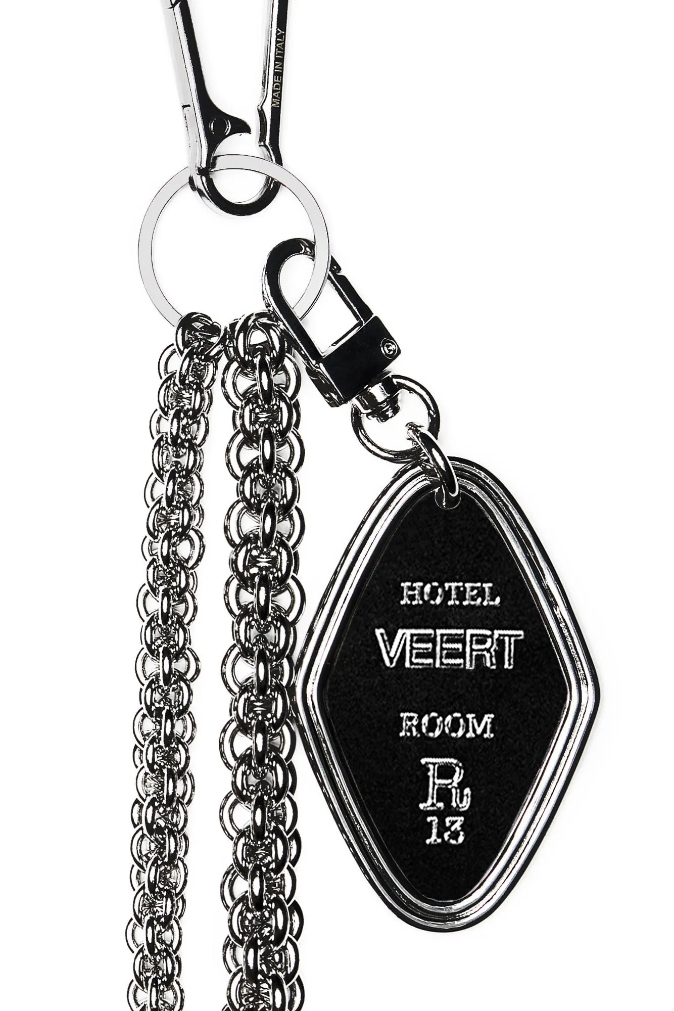 R13 x VEERT HOTEL KEY TAG CHAIN - SILVER GREY STEEL sold by R13 product image thumbnail 5