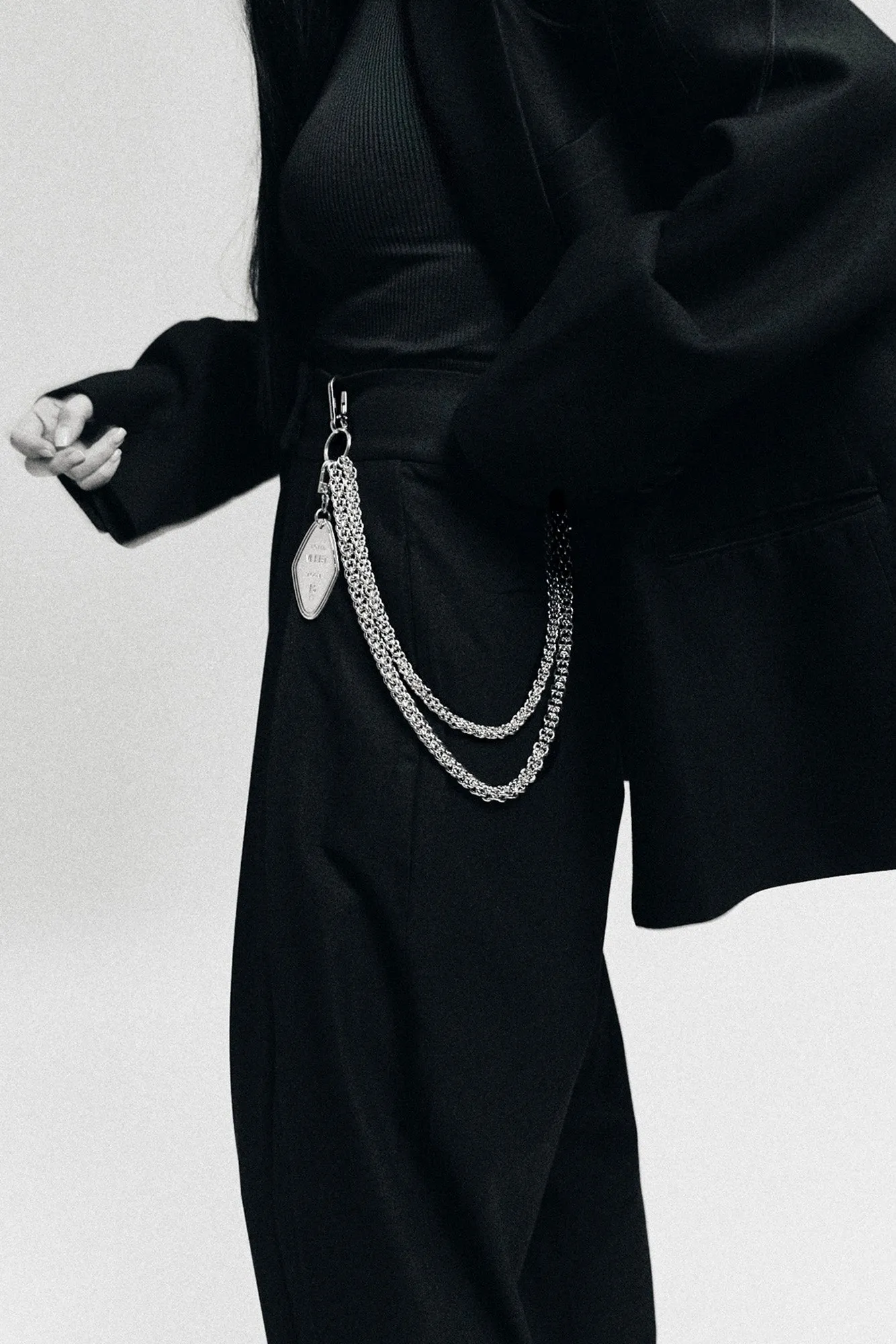 R13 x VEERT HOTEL KEY TAG CHAIN - SILVER GREY STEEL sold by R13 product image thumbnail 2