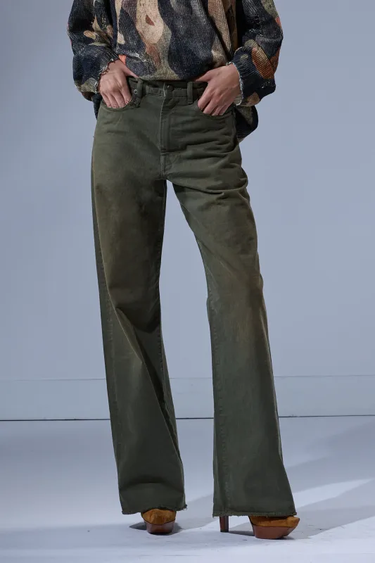 D'ARCY LOOSE JEAN - VINTAGE OLIVE SELVEDGE GREEN sold by R13