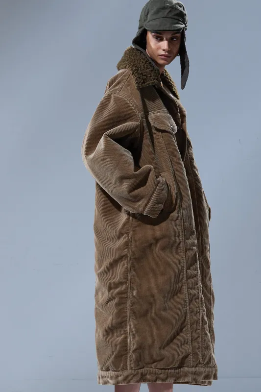 KAT TRUCKER COAT - HEAVY TAN CORD sold by R13