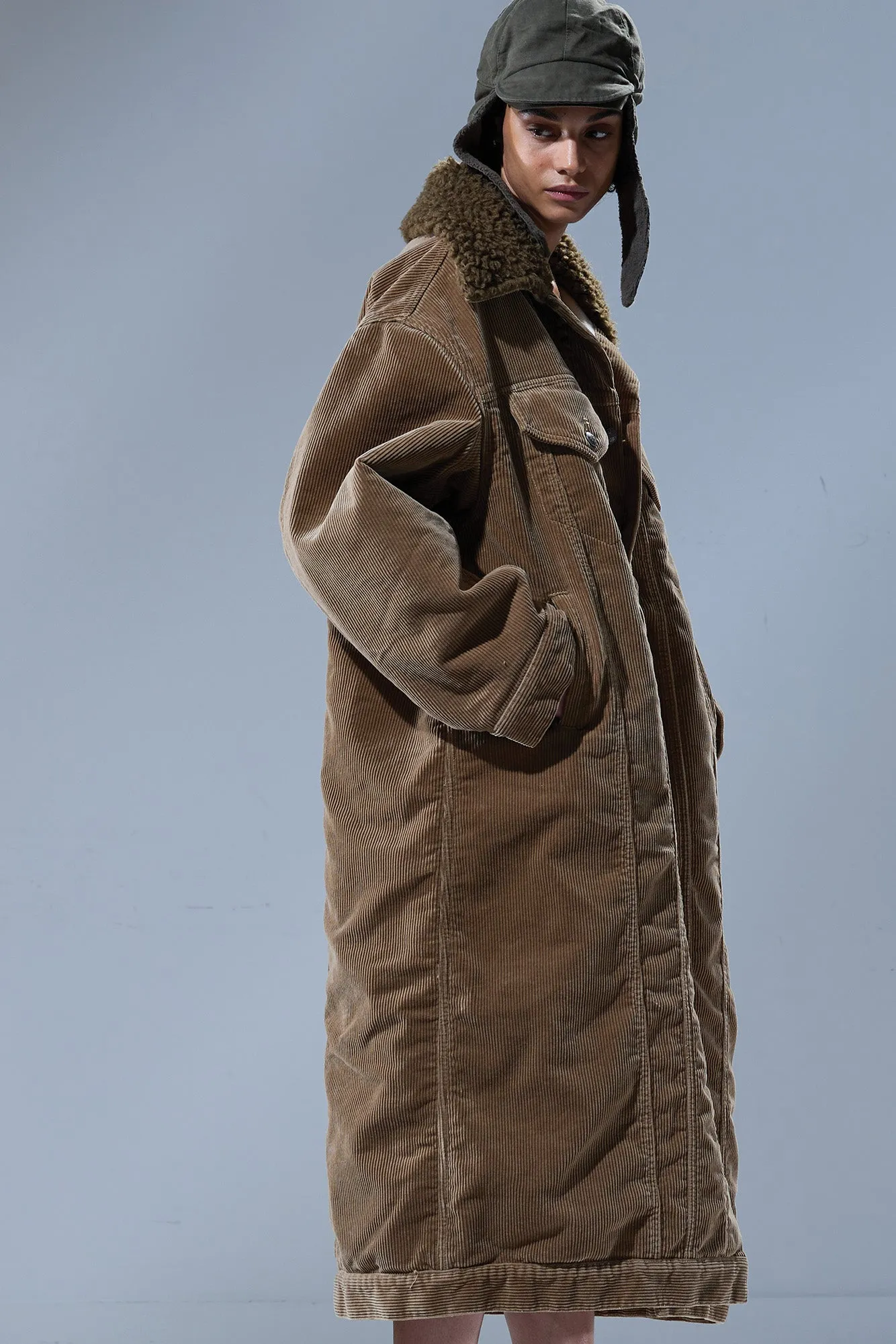 KAT TRUCKER COAT - HEAVY TAN CORD sold by R13