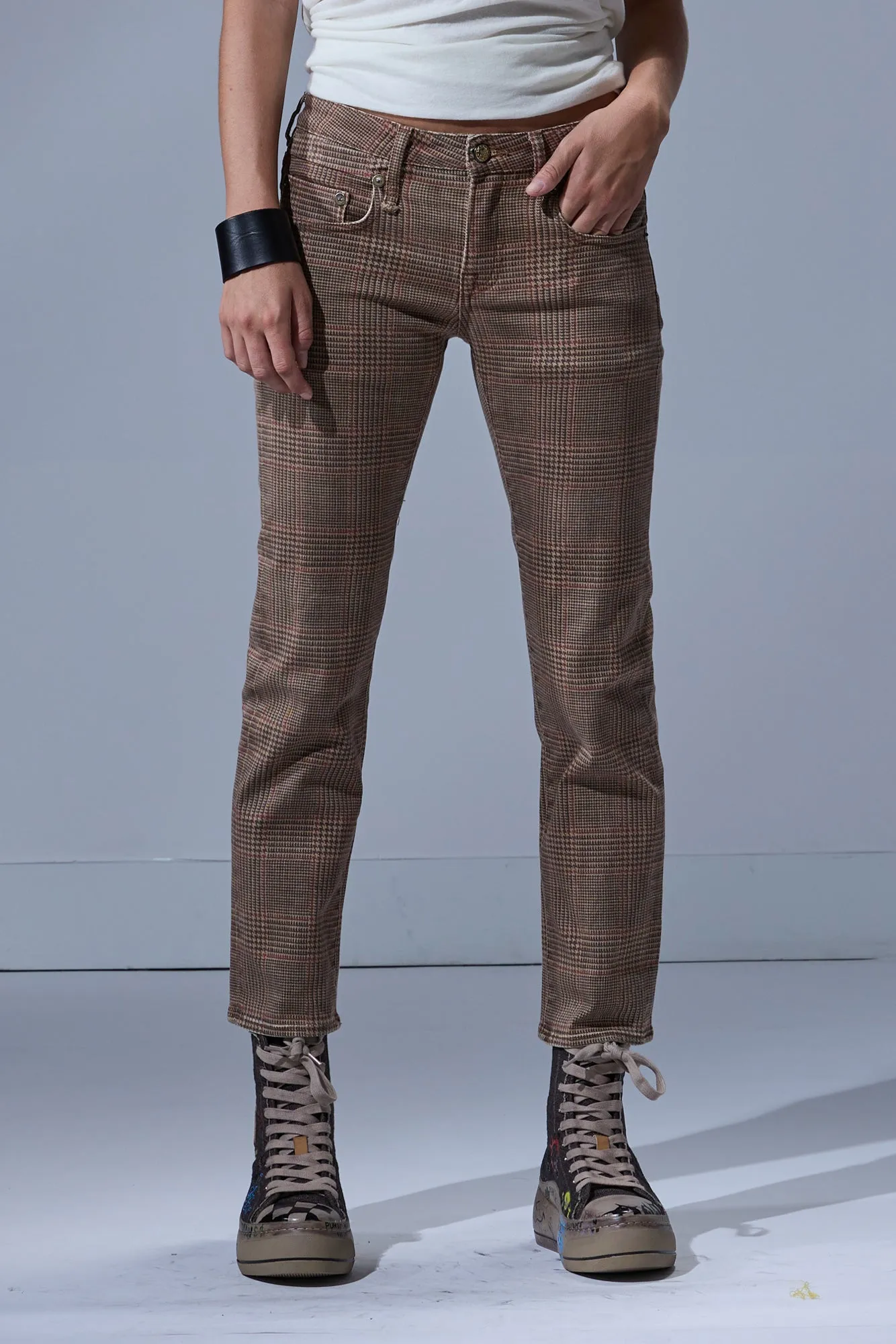 BOY STRAIGHT - BROWN GLENPLAID sold by R13