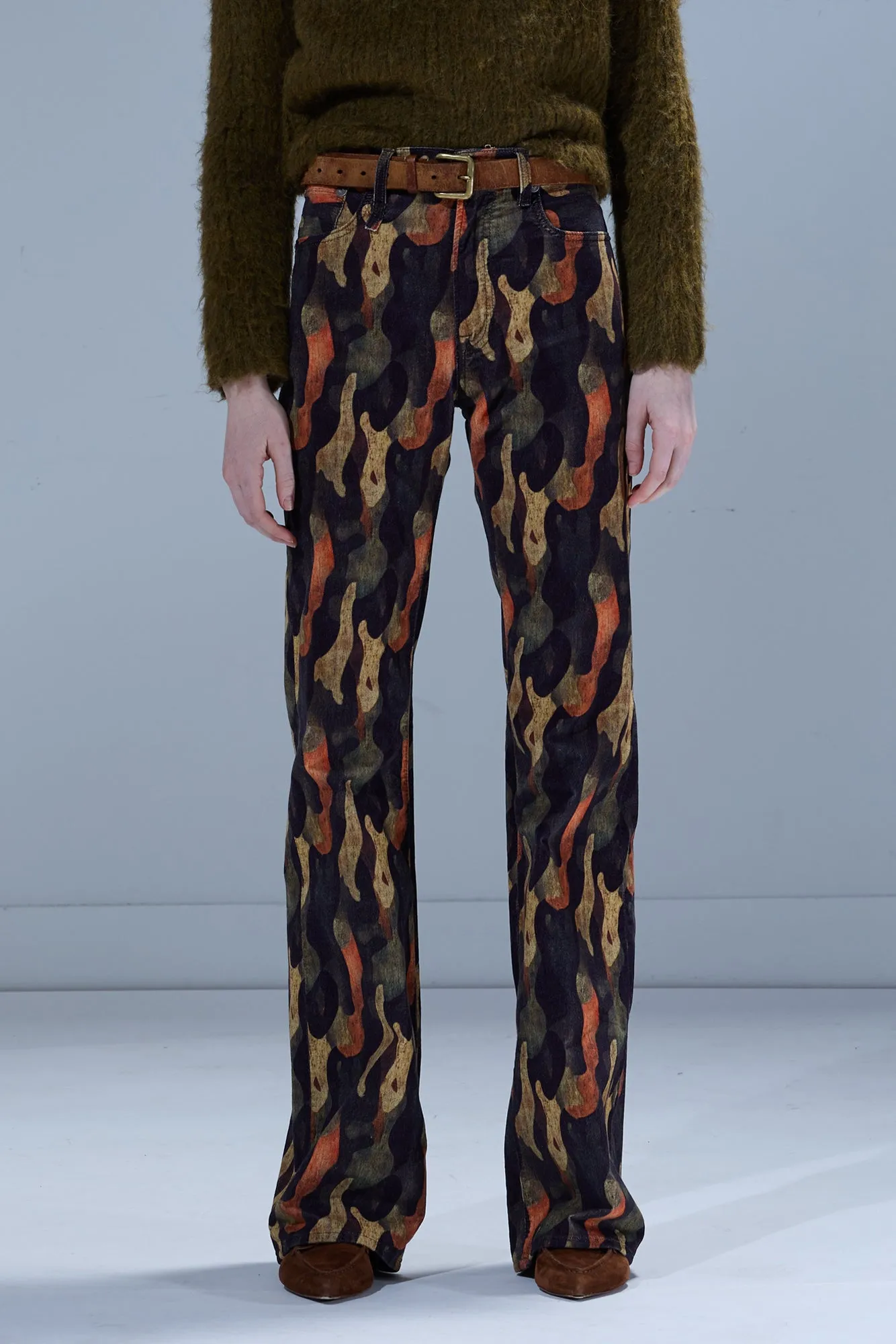 JANE JEAN - WILD CAMO VELVETEEN BROWN sold by R13 product image thumbnail 3