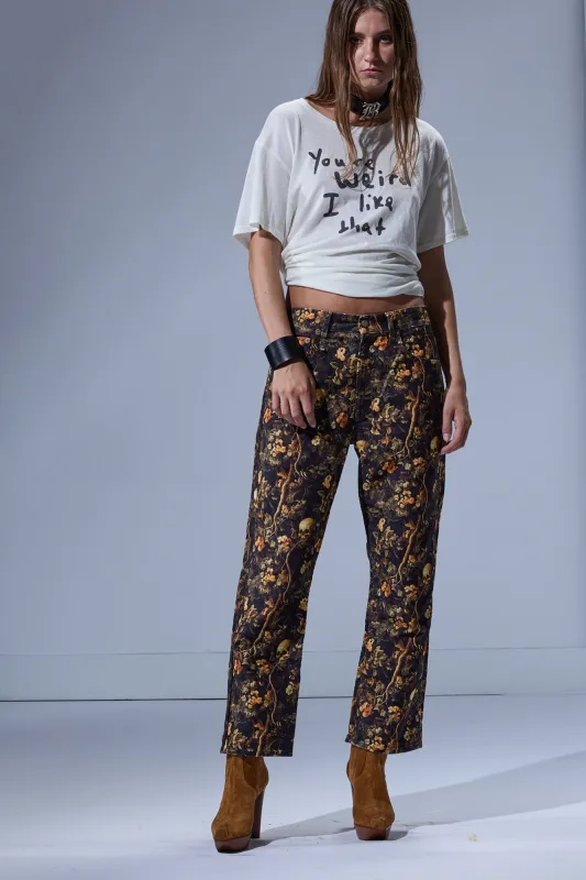 X-BOYFRIEND JEAN - SKULL CAMO MOLESKIN BROWN sold by R13