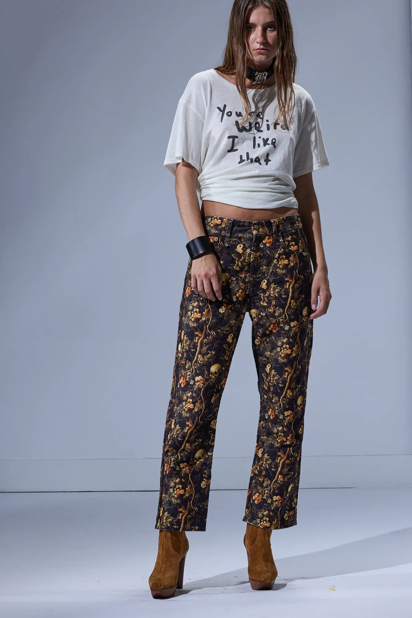 X-BOYFRIEND JEAN - SKULL CAMO MOLESKIN BROWN sold by R13