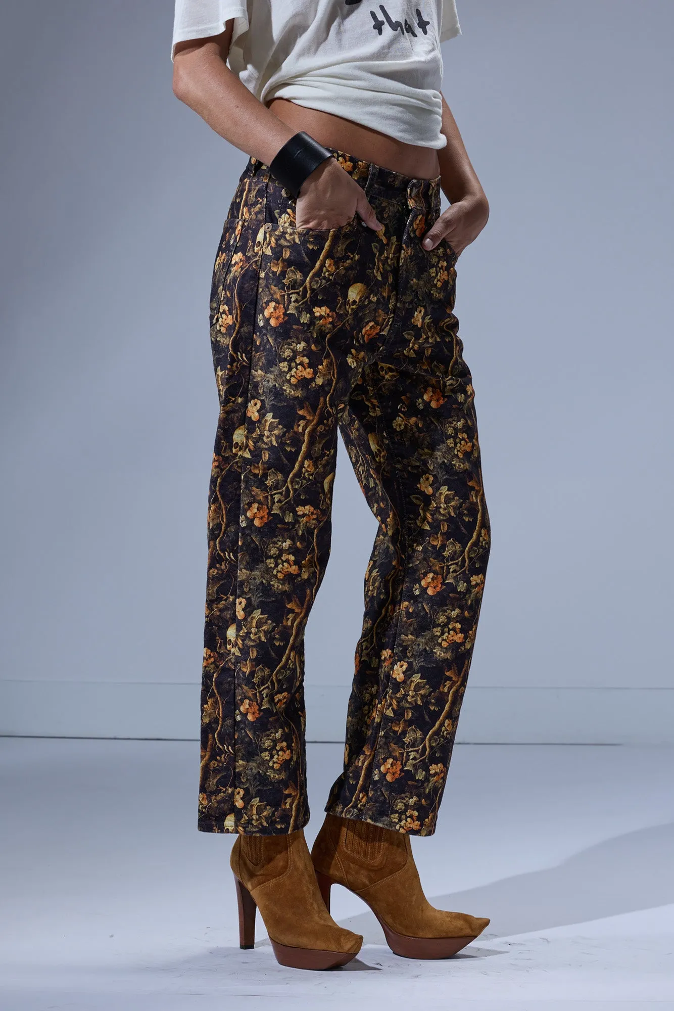 X-BOYFRIEND JEAN - SKULL CAMO MOLESKIN BROWN sold by R13 product image thumbnail 2