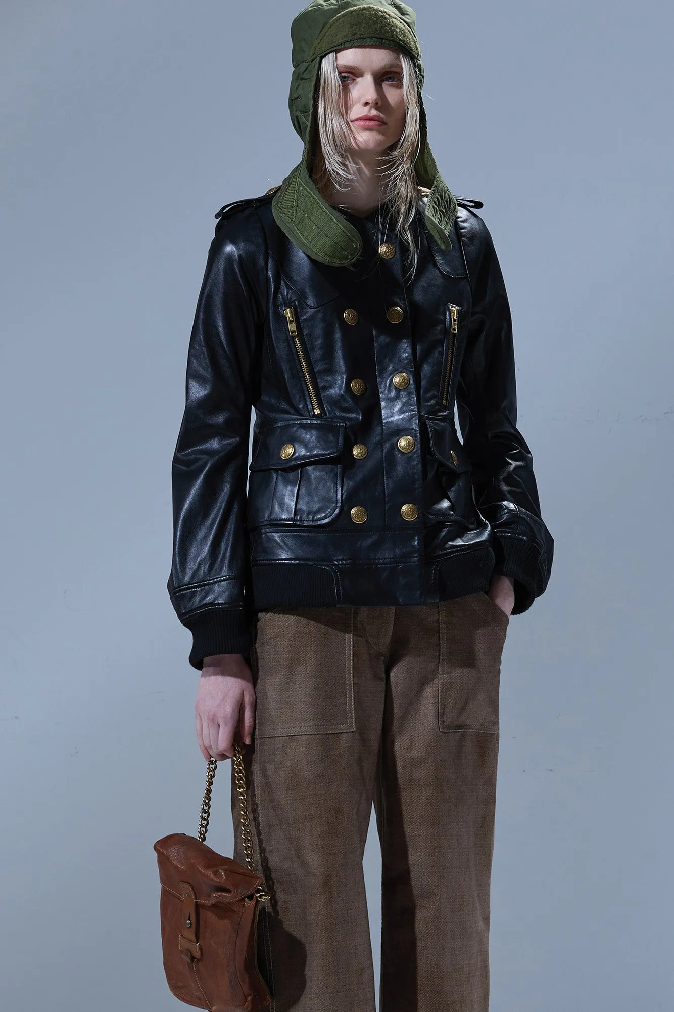 ELONGATED DOUBLE-BREASTED JACKET - BLACK sold by R13