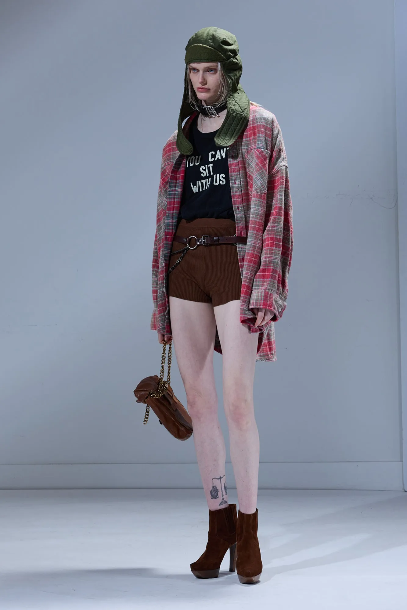 DROP NECK WORKSHIRT - PINK / TEAL PLAID sold by R13 product image thumbnail 2