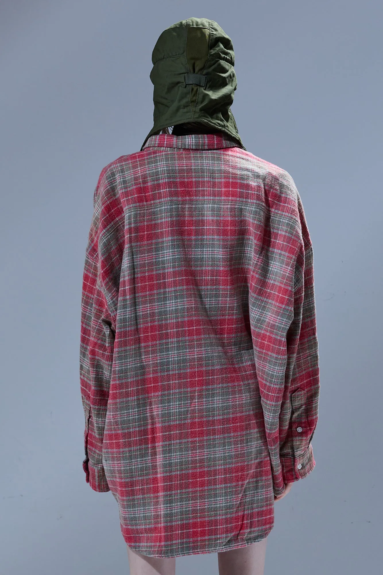DROP NECK WORKSHIRT - PINK / TEAL PLAID sold by R13 product image thumbnail 4