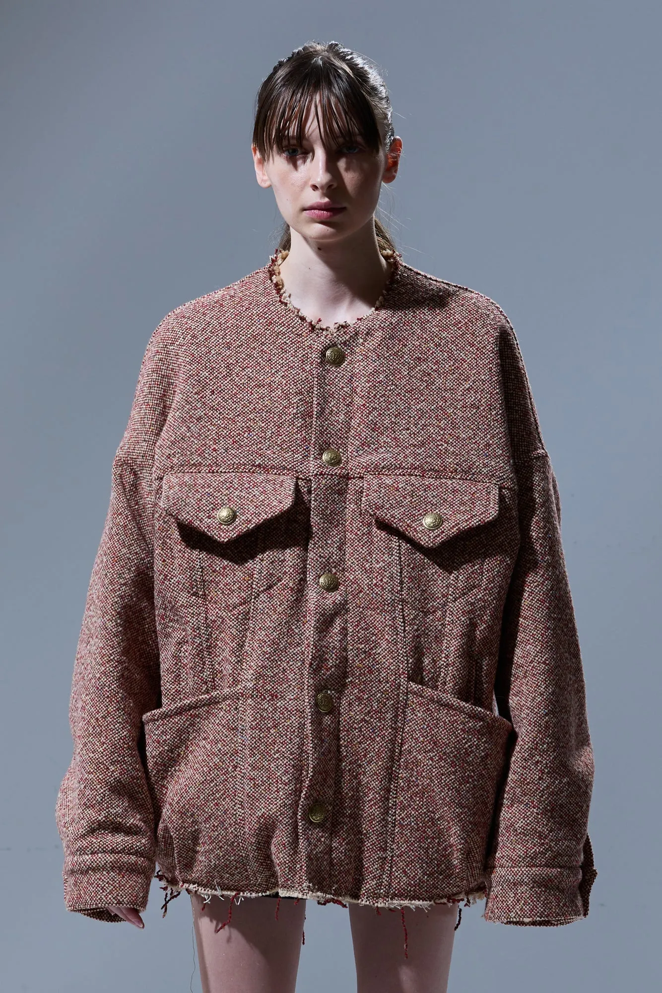 LACEY TRUCKER JACKET - RED / CREAM sold by R13 product image thumbnail 3