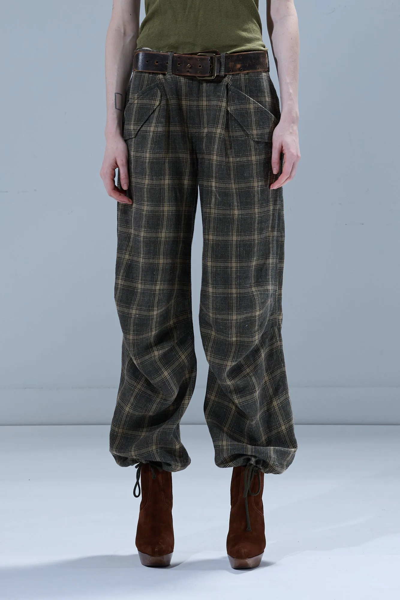 MILITARY PANTS - SAGE PLAID BROWN sold by R13 product image thumbnail 2