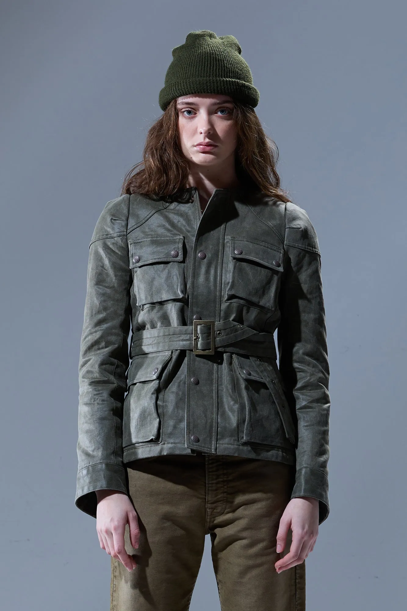 ELONGATED BELTED JACKET - OLIVE GREEN sold by R13 product image thumbnail 3