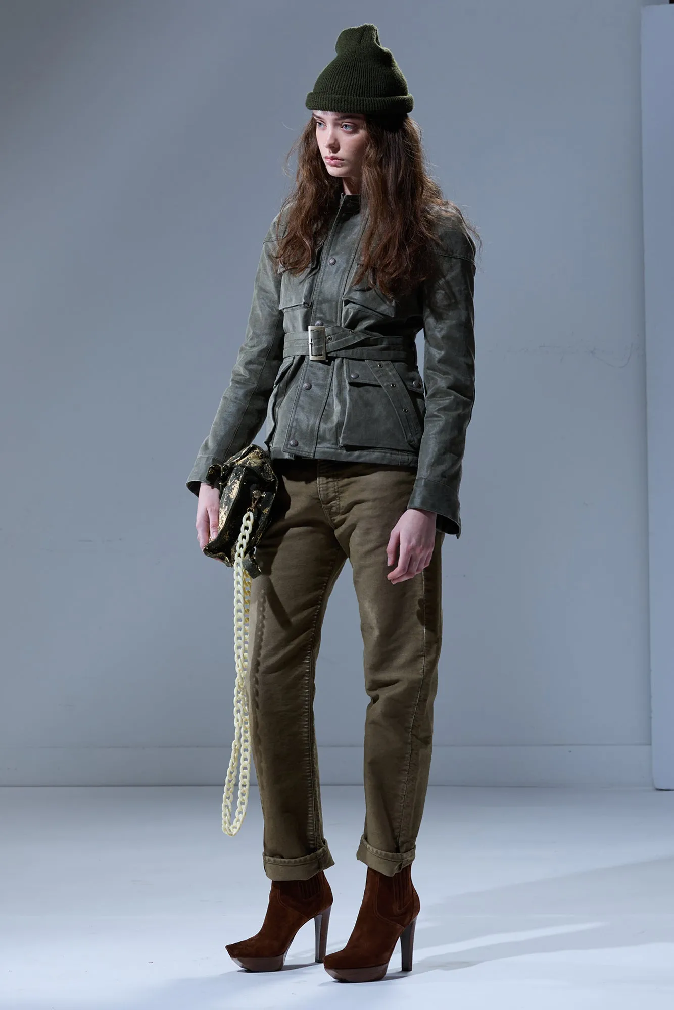 ELONGATED BELTED JACKET - OLIVE GREEN sold by R13 product image thumbnail 2