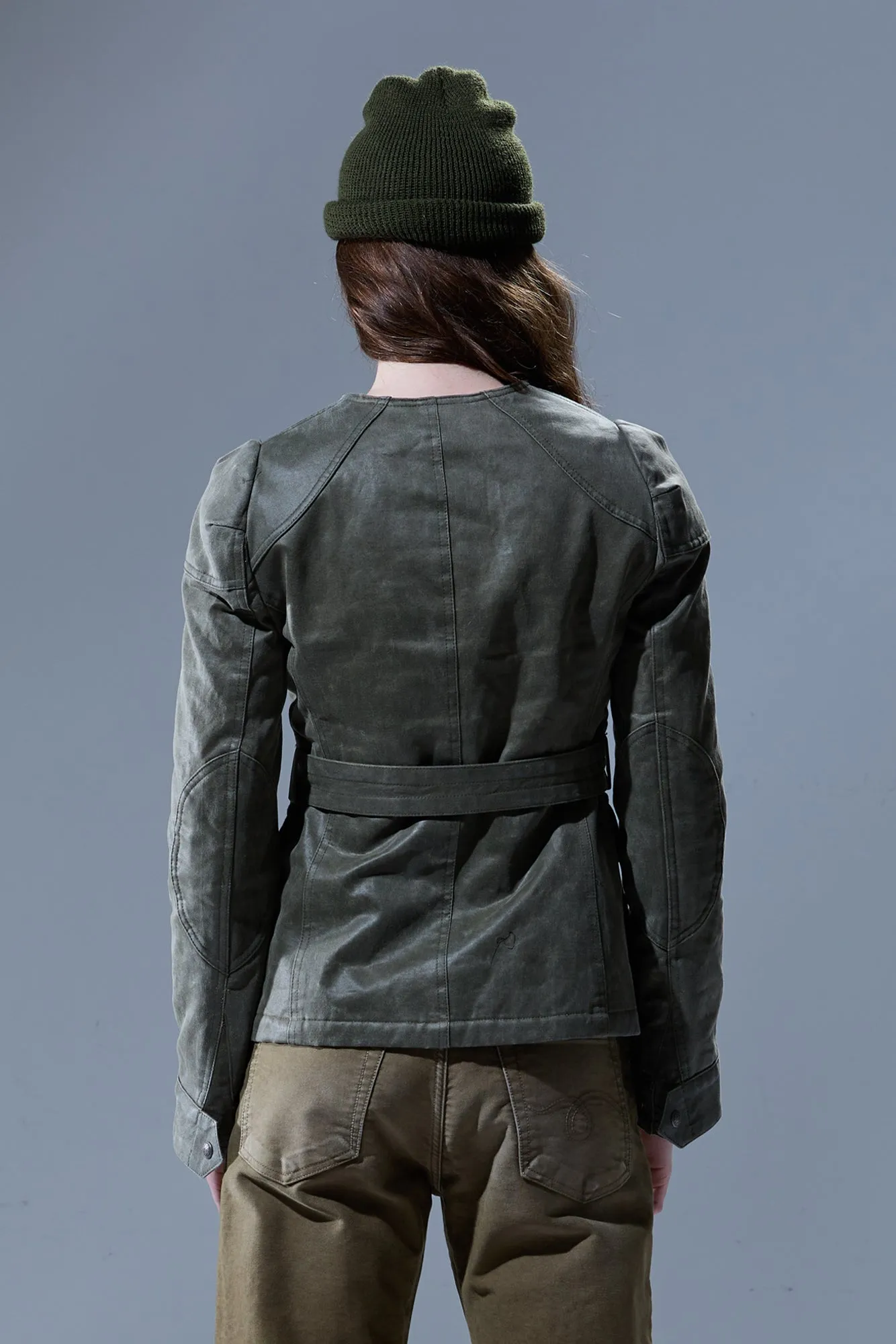 ELONGATED BELTED JACKET - OLIVE GREEN sold by R13 product image thumbnail 4