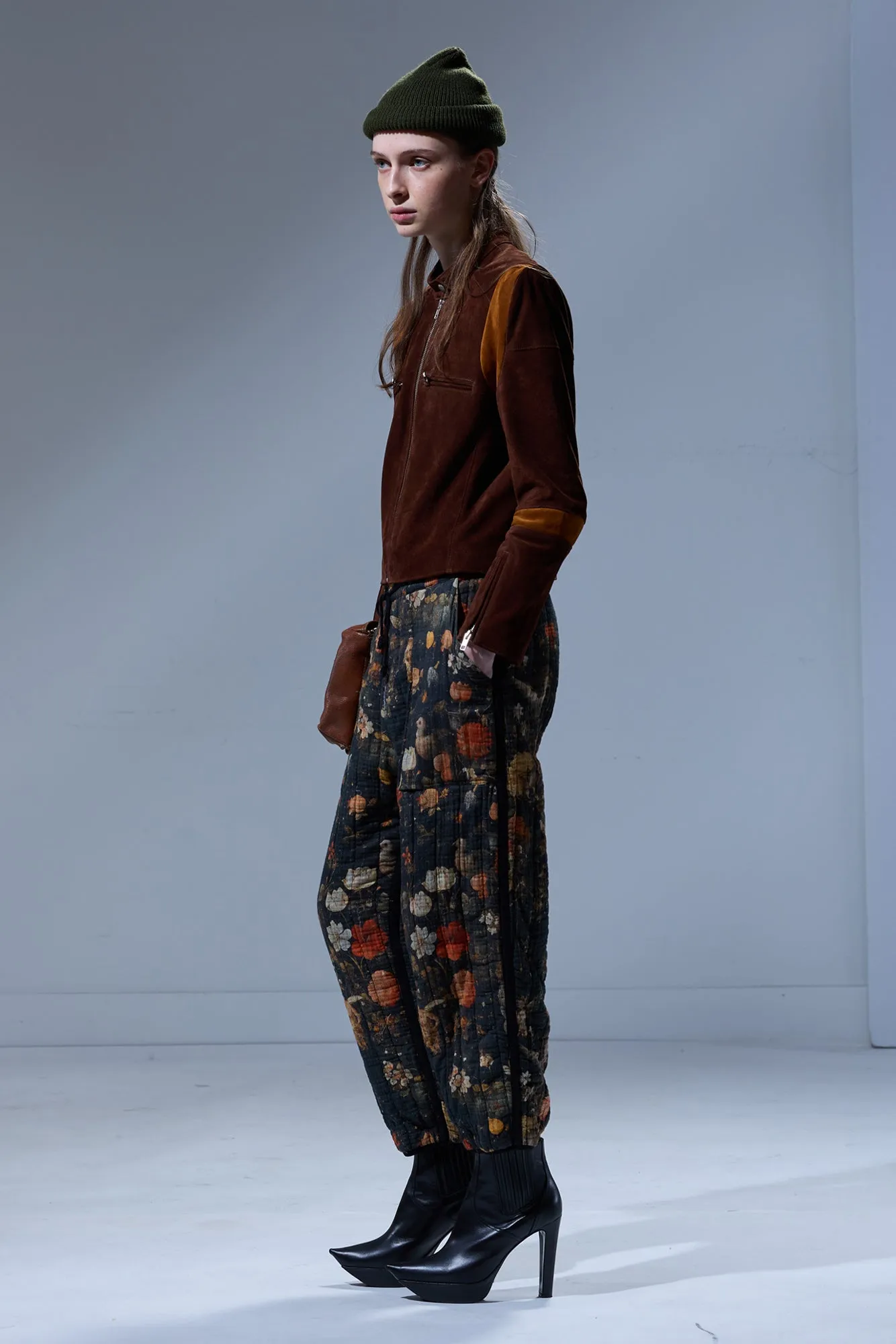 REVERSIBLE QUILTED PANT - NAVY PLAID WITH MULTICOLOR FLORAL BROWN sold by R13 product image thumbnail 2