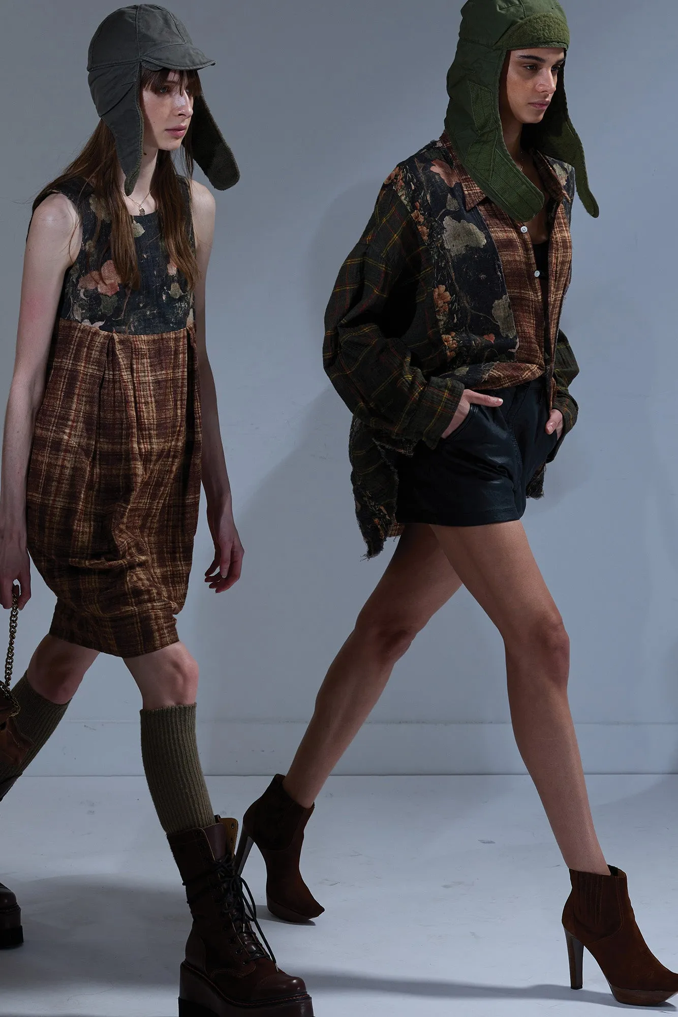 MULTI-STRIP DROP NECK SHIRT - MULTI-PRINT BROWN sold by R13 product image thumbnail 2