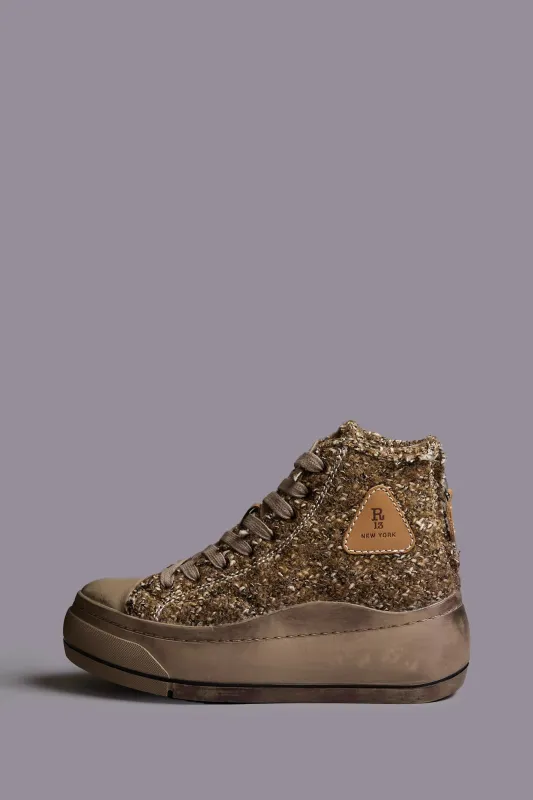 KURT HIGH TOP SNEAKER - LIGHT BROWN TWEED sold by R13