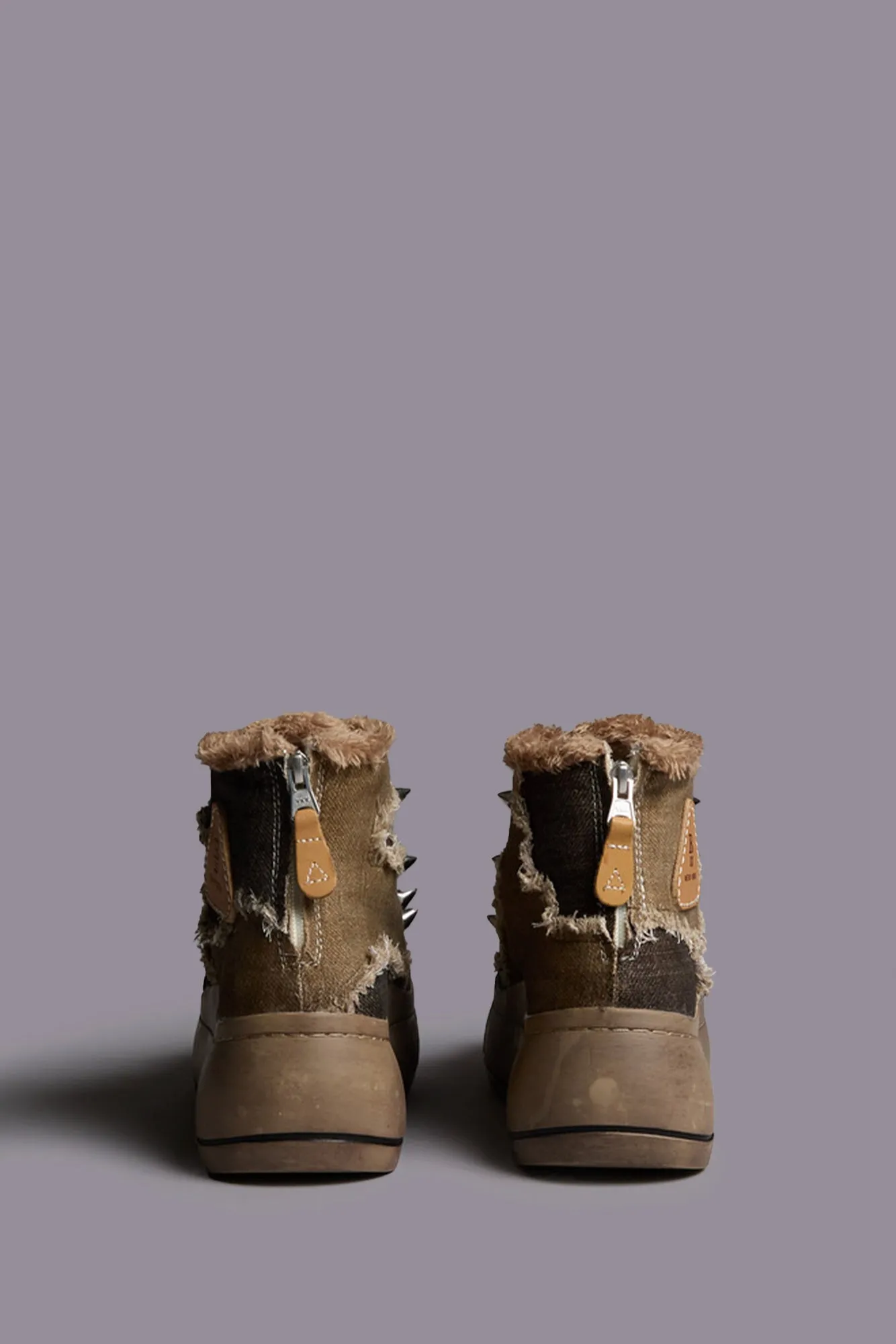 Kurt High Top Sneaker - Brown Patchwork sold by R13 product image thumbnail 4