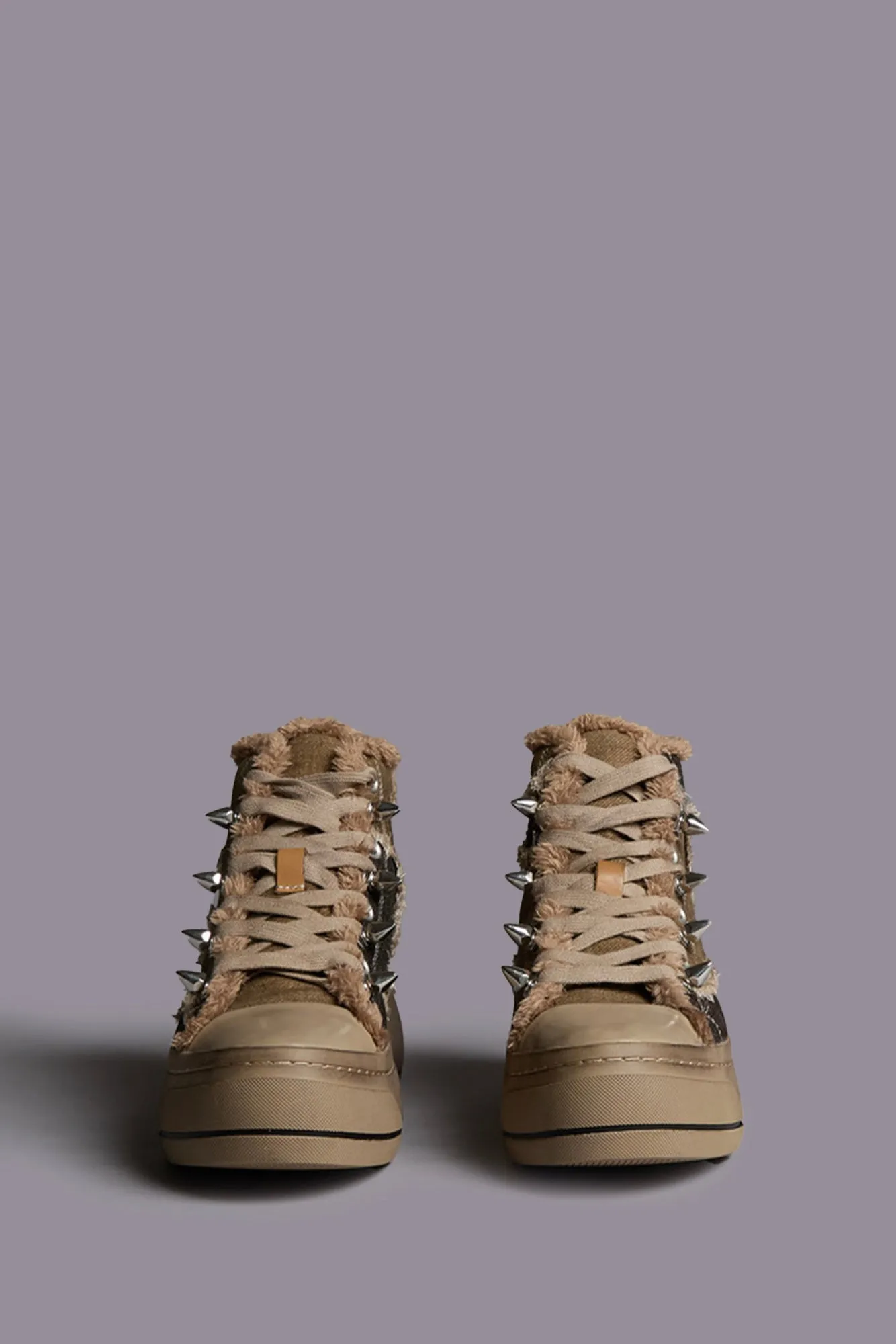 Kurt High Top Sneaker - Brown Patchwork sold by R13 product image thumbnail 3