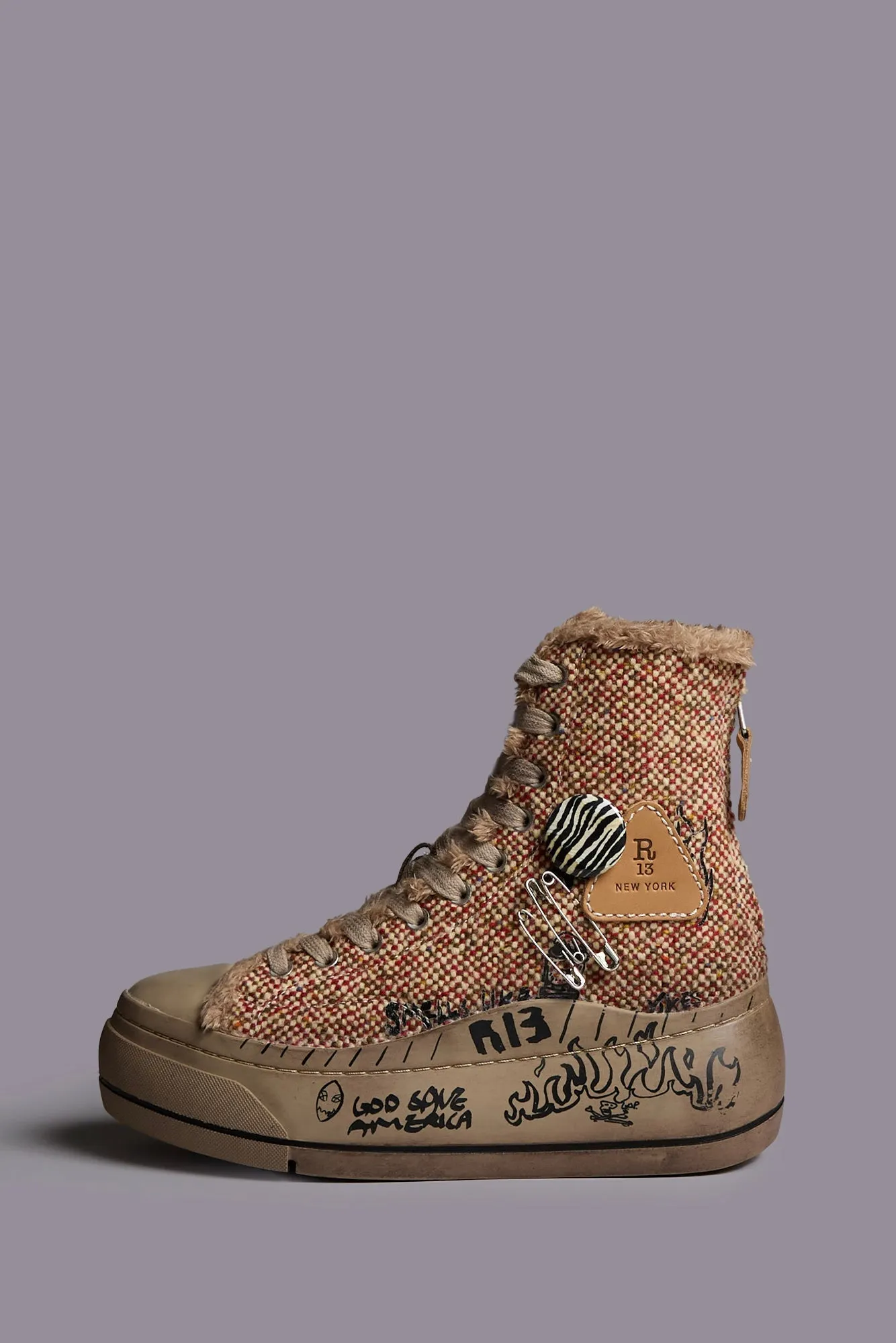 DISTRESSED TALL KURT - RED WOOL sold by R13