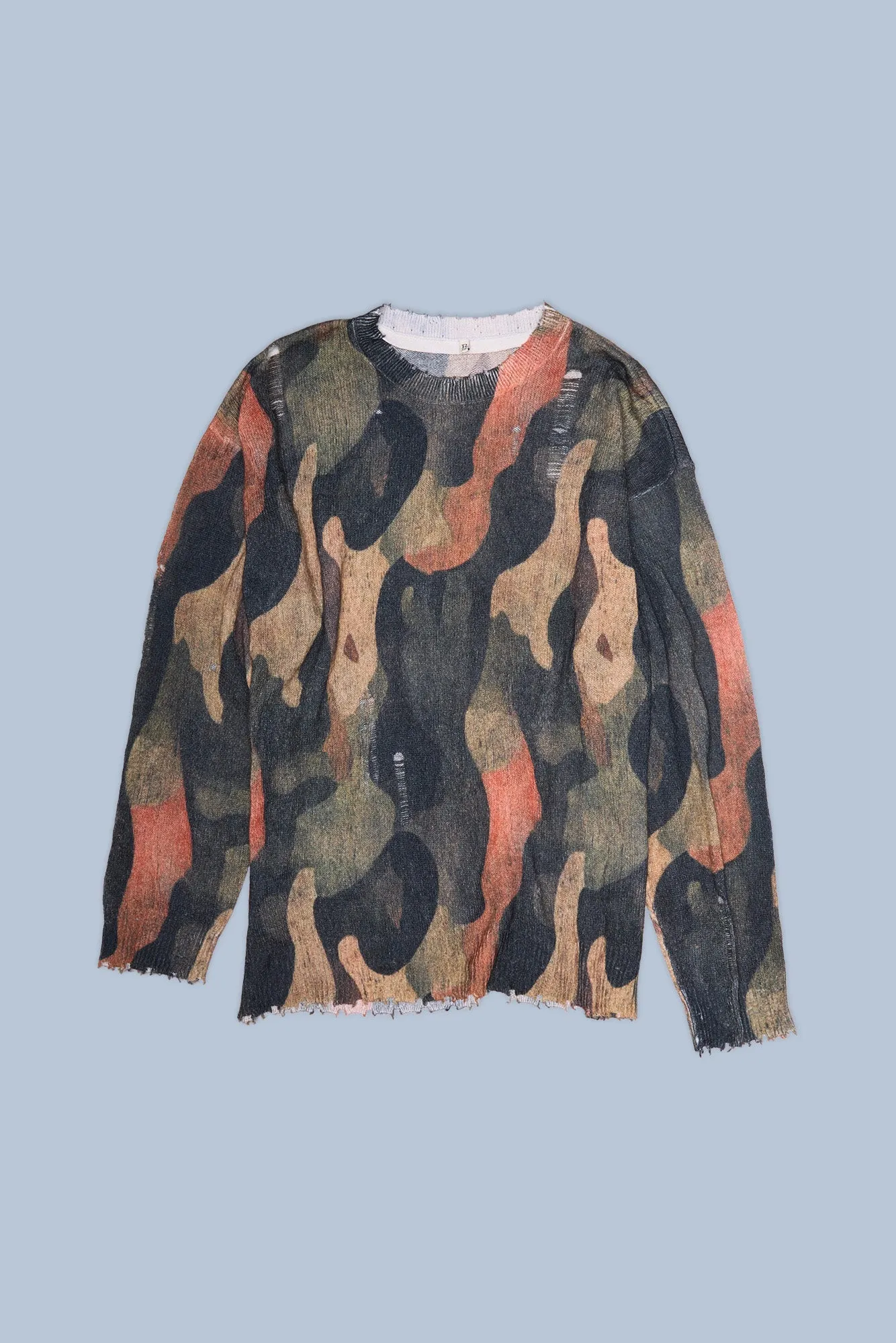 PRINTED BOYFRIEND SWEATER - DARK CAMO GREEN sold by R13 product image thumbnail 3