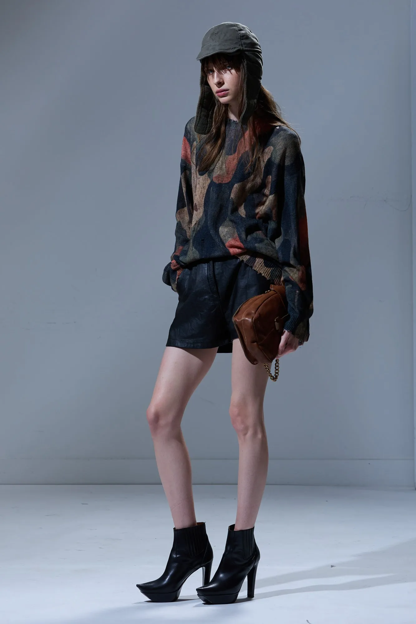 PRINTED BOYFRIEND SWEATER - DARK CAMO GREEN sold by R13 product image thumbnail 2