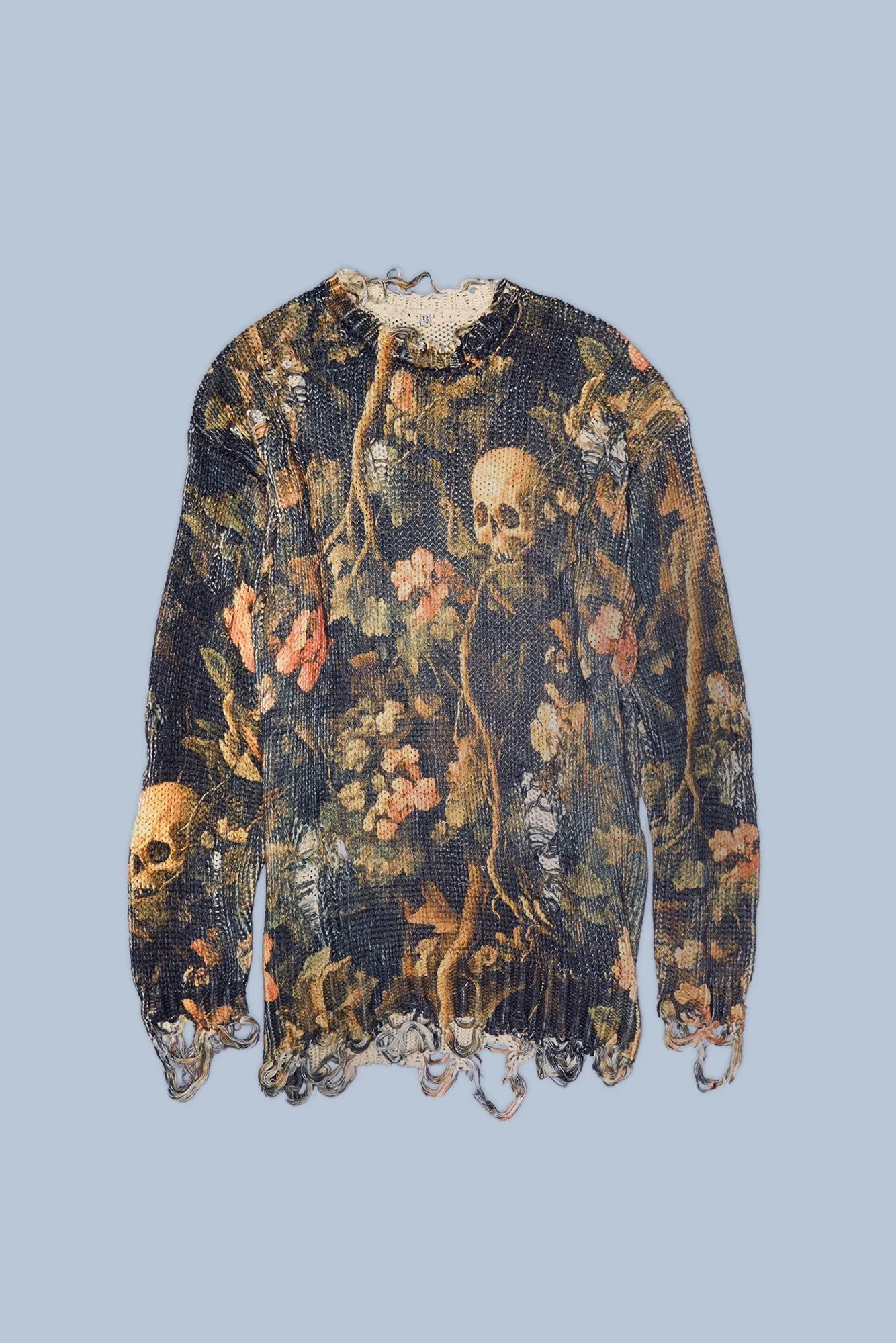 PRINTED BOYFRIEND SWEATER - SKULL CAMO GREEN sold by R13 product image thumbnail 3