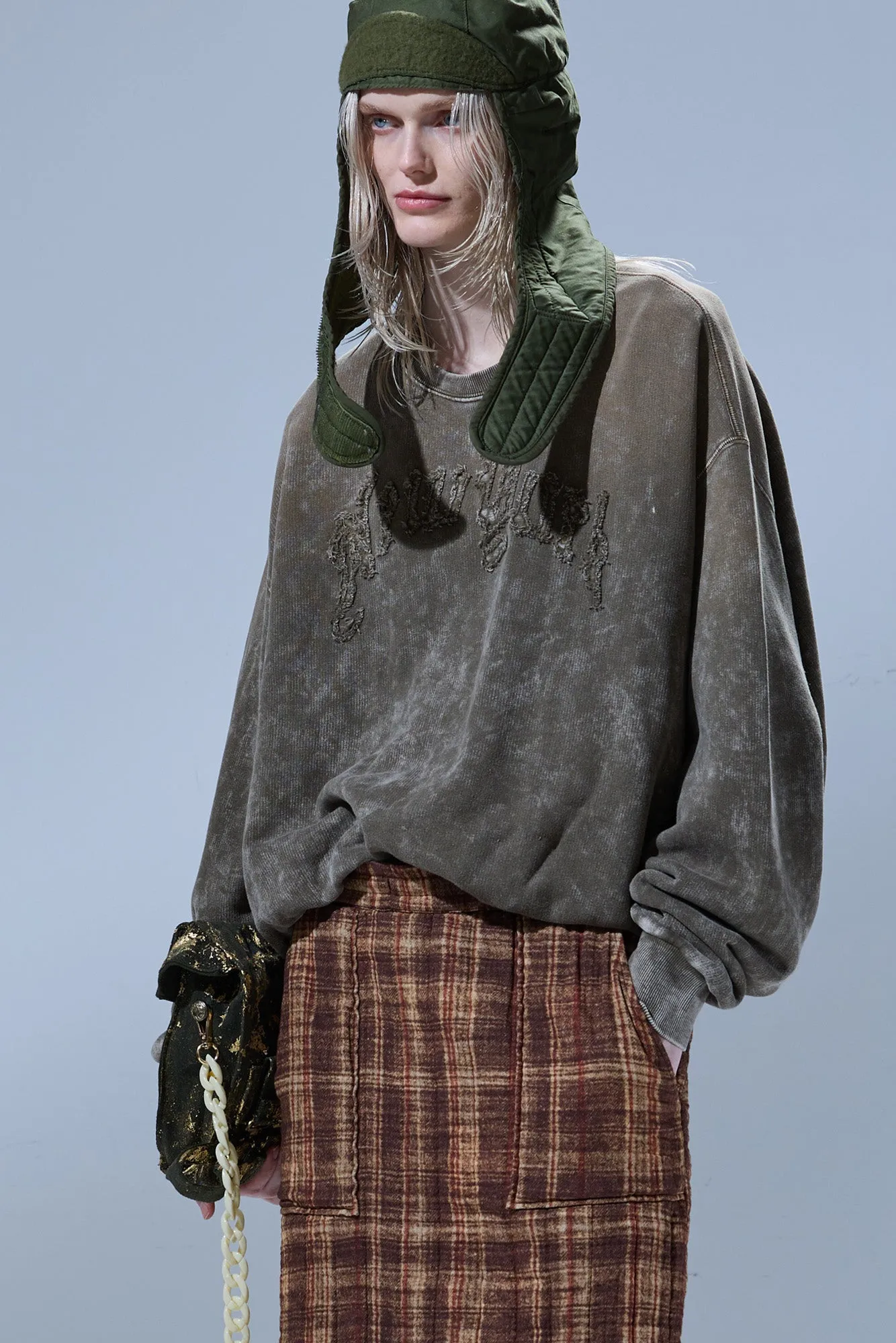 NEW YORK BALLOON CREWNECK - ACID OLIVE GREEN sold by R13 product image thumbnail 2