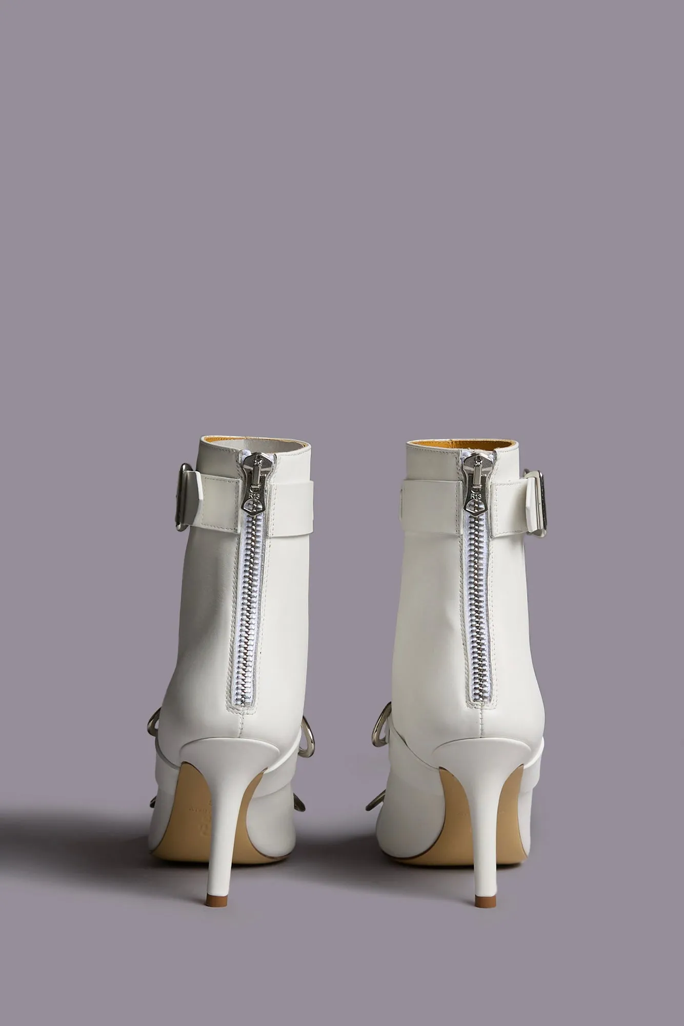 STRAPPED SKINNY ANKLE HEELED BOOT - WHITE sold by R13 product image thumbnail 4